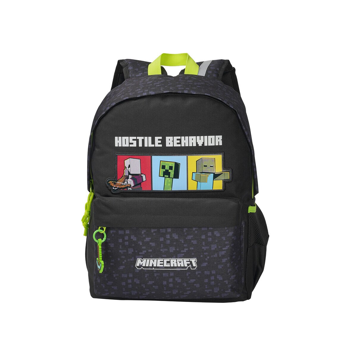 Minecraft Kinderrucksack Rucksack mit Fronttasche und Seitennetzen - Bild 1