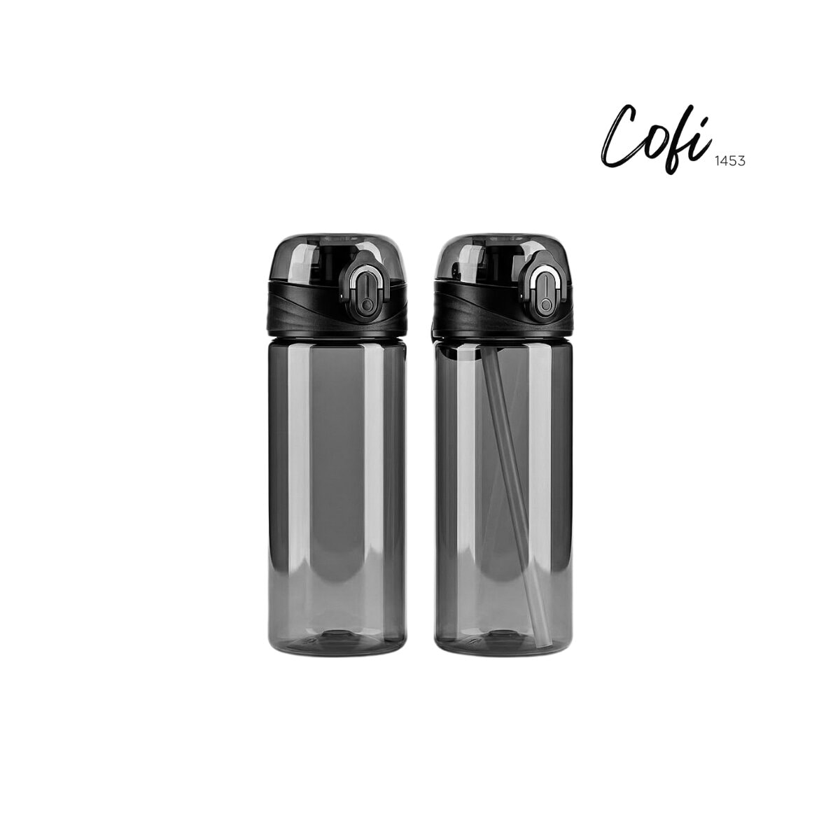 Trinkflaschen, 2er Set je 500 ml, Sport-Trinkflasche mit Strohhalm - Bild 1