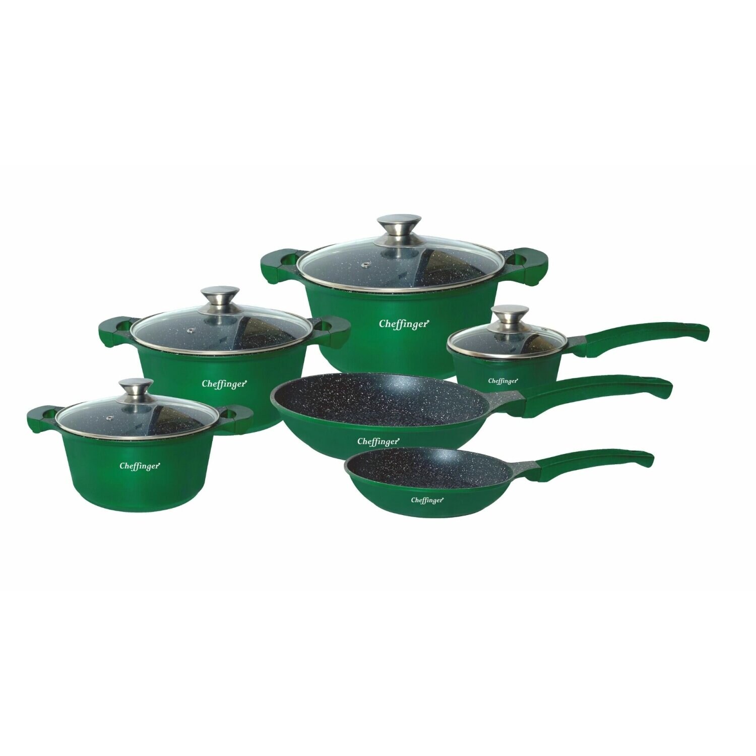 10-Teiliges Kochgeschirr-Set Topf Induktion Alu Guss Pfanne Topfset | 04255698238235