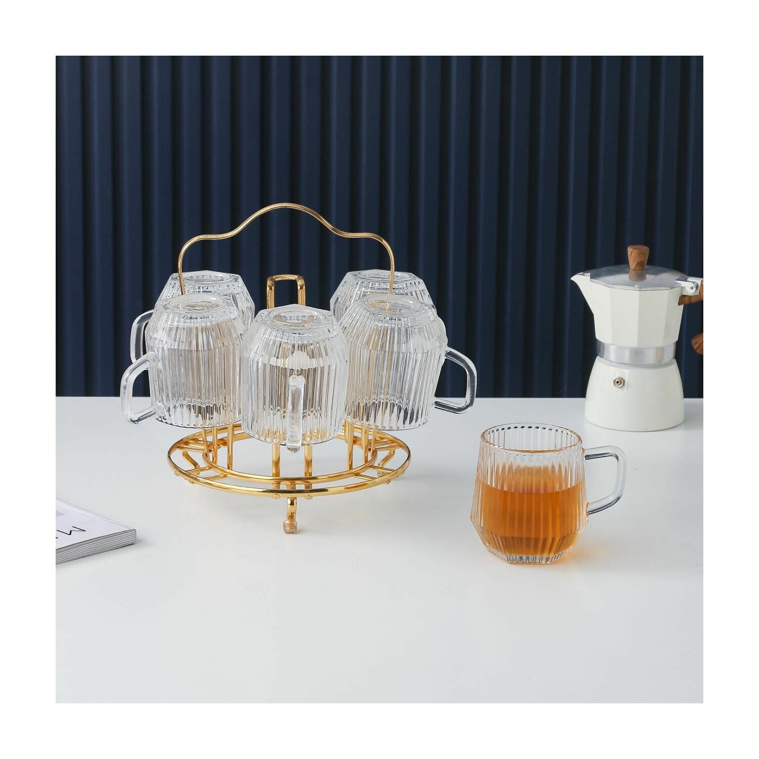 Zellerfeld 6er Set Diamant Teegl&auml;ser Wassergl&auml;ser-Set aus Glas mit Hen - Bild 1