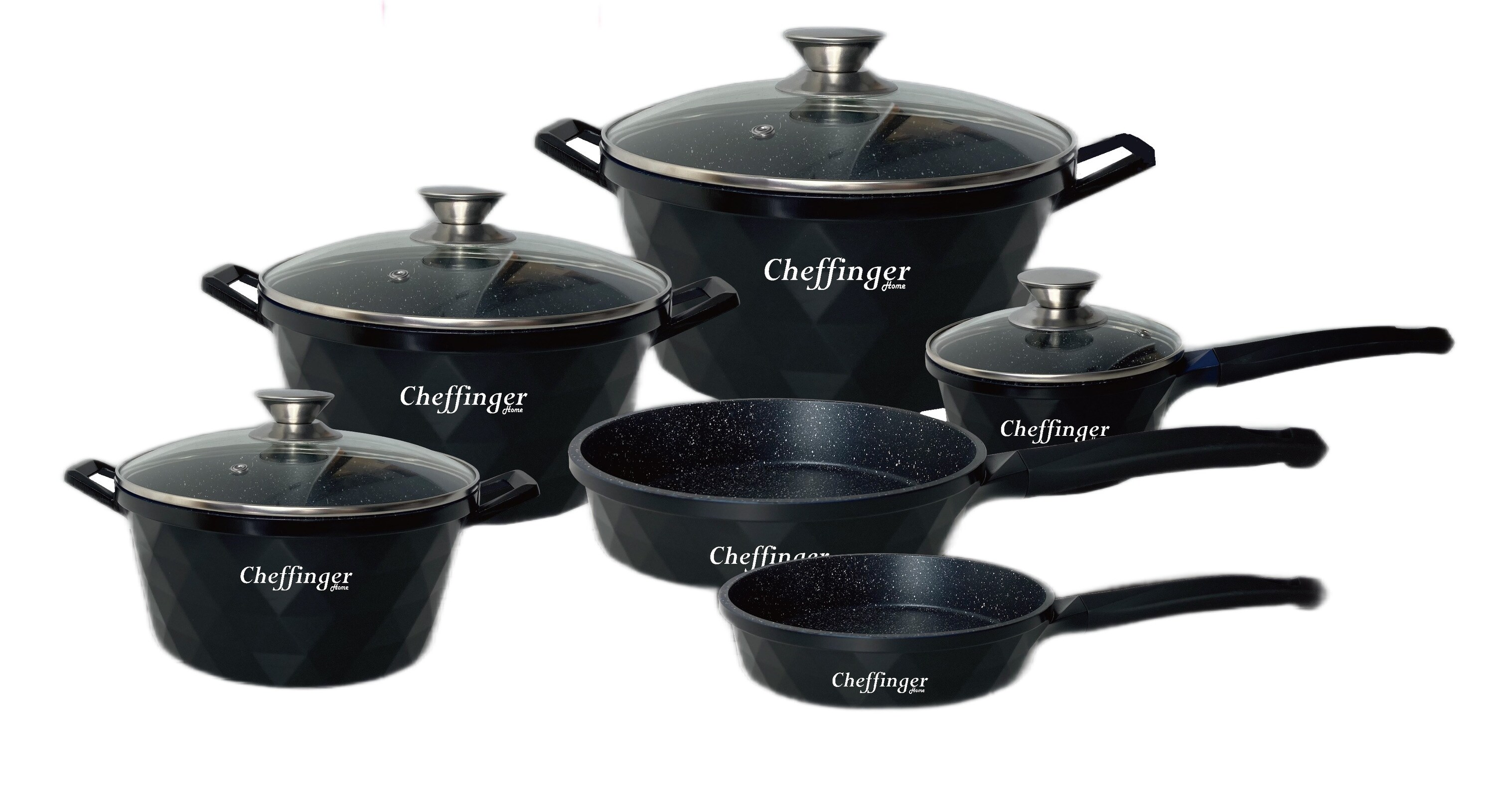 12-Teilig Kochtopf Set Induktion Diamant - Bild 1