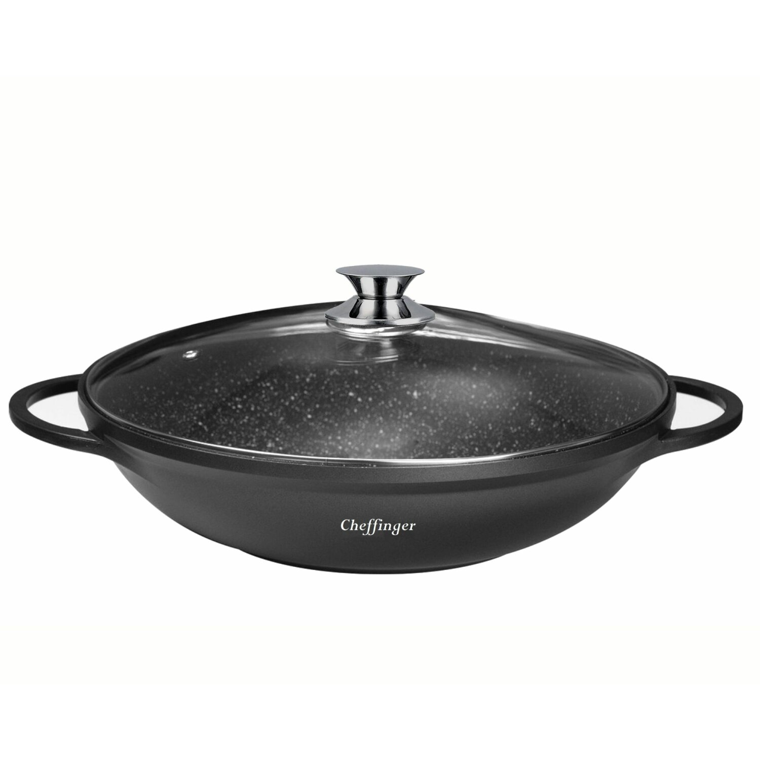 Wokpfanne mit Deckel &oslash;40 cm - Marmorbeschichtung & Induktionsgeeignet - Bild 1