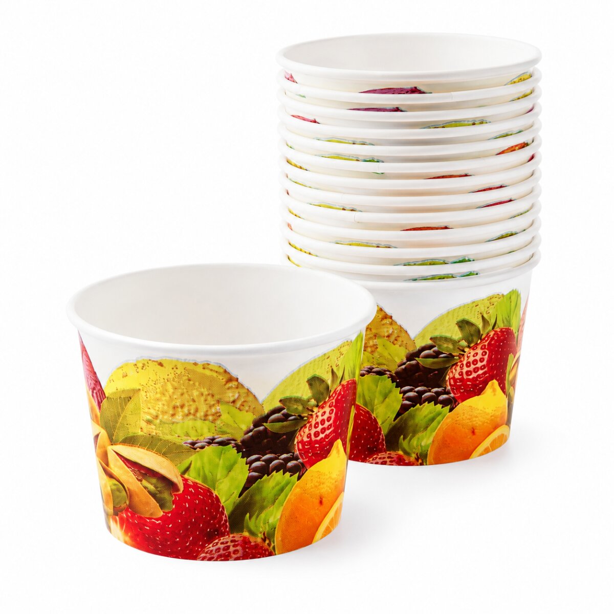 Eisbecher 100 ml aus Pappe mit Fruchtmotiv, Kleine Dessertbecher - Bild 1