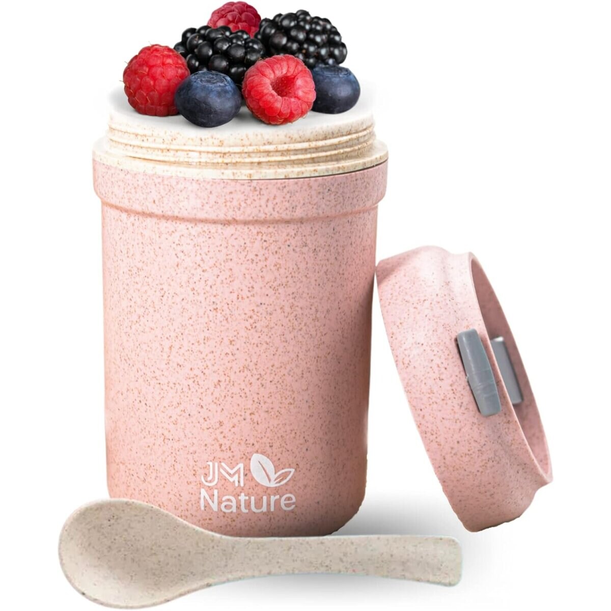 To Go Müslibecher 2 Stück Praktische Joghurtbecher mit Deckel & Löffel | 04255829545591