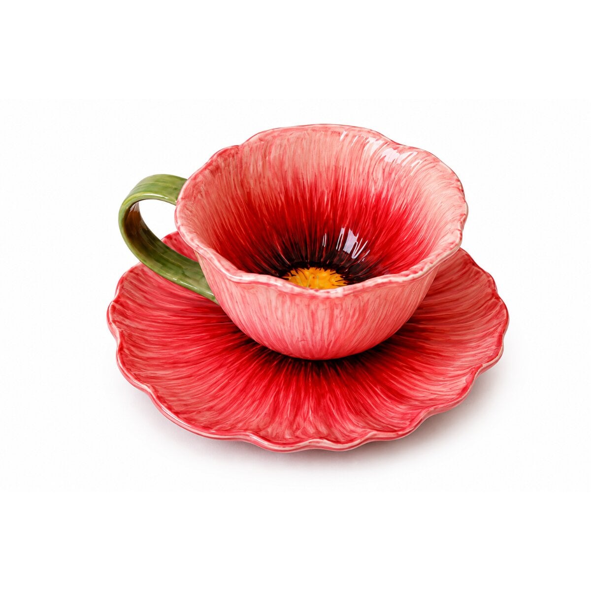 Kaffeetasse mit Untertasse Elegante Tassen mit floralem Design - Bild 1