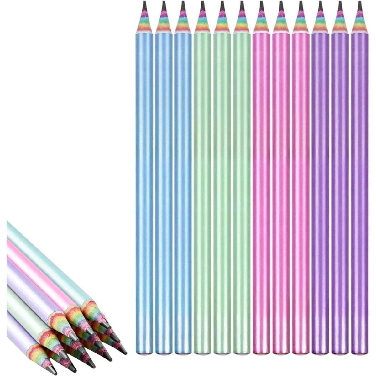 Regenbogen Bleistifte 12 St&uuml;ck HB aus recyceltem Papier - Bild 1