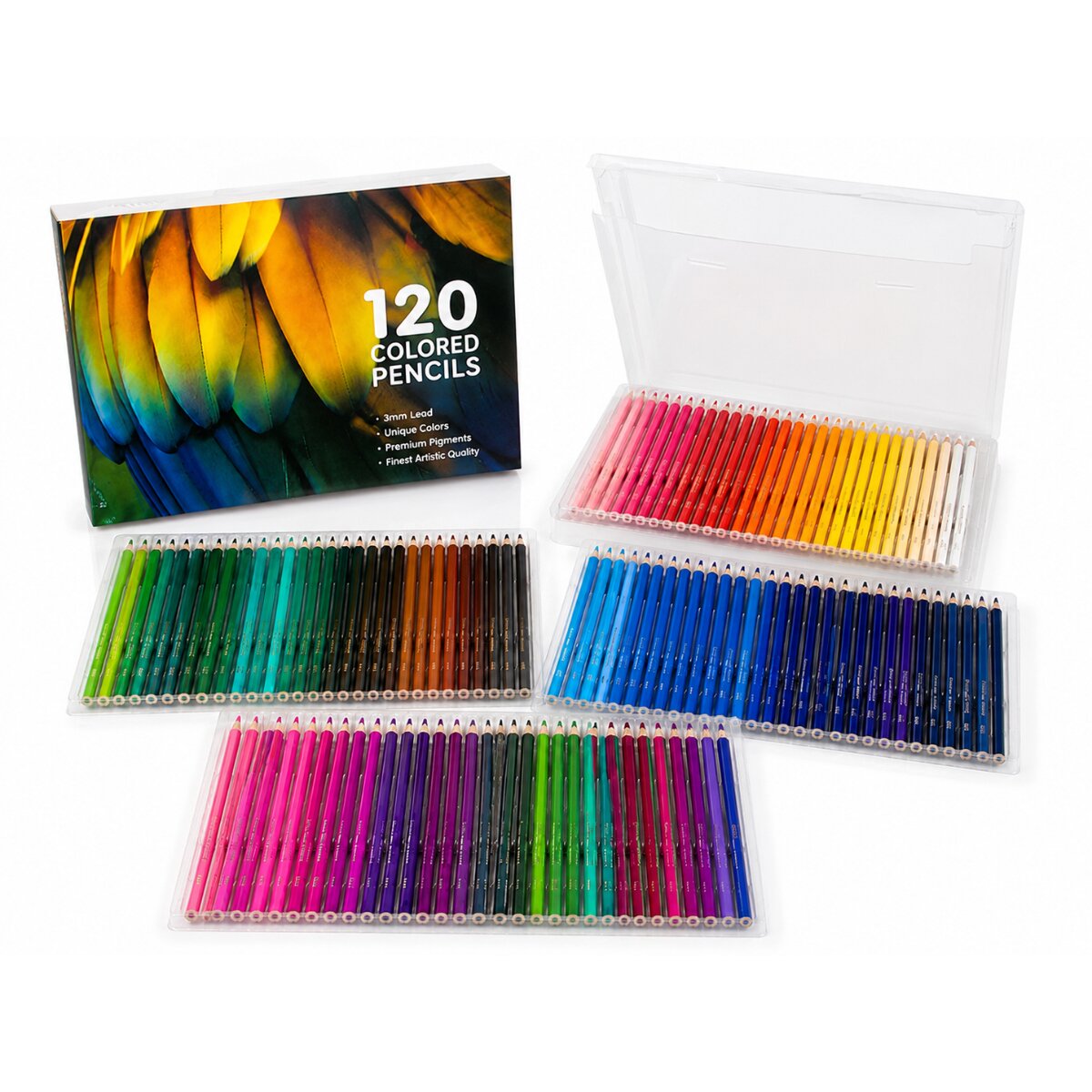 Buntstifte Set 120 Farben mit Aufbewahrungsbox f&uuml;r Zeichnen und Malen - Bild 1