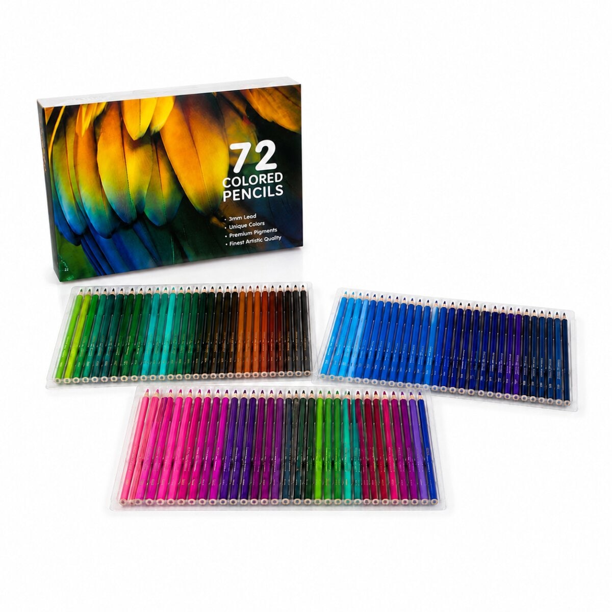 Buntstifte Set 72 Farben mit Aufbewahrungsbox f&uuml;r Zeichnen und Malen - Bild 1