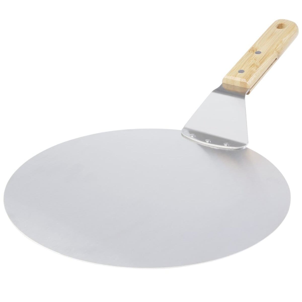 Pizzaschieber 26 &times; 25 cm aus Edelstahl mit Bambusgriff f&uuml;r Pizza - Bild 1