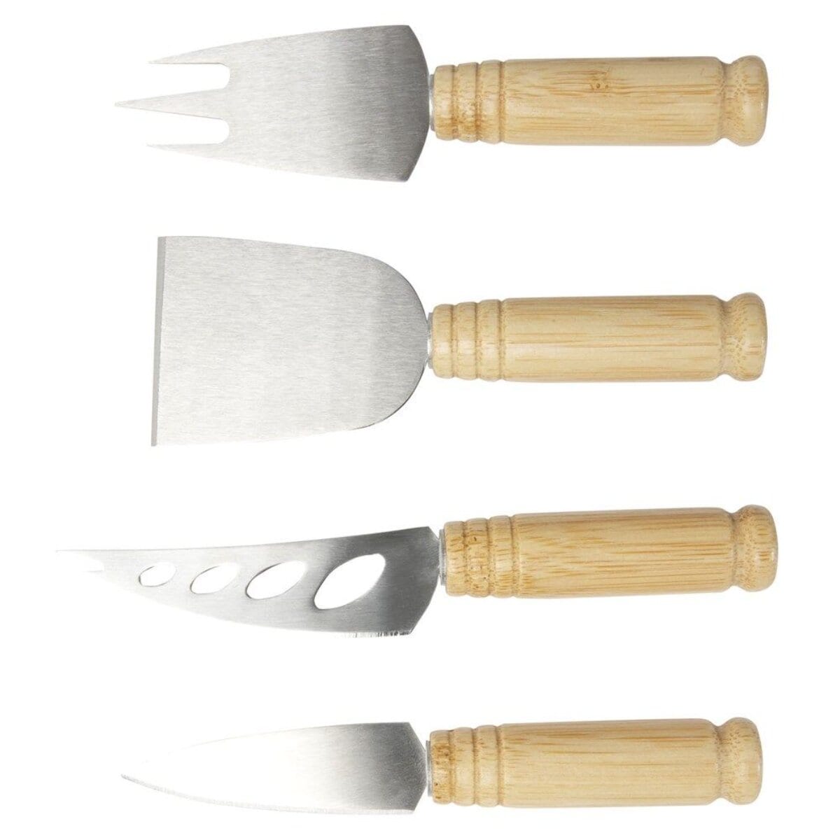 K&auml;seset 4-teilig aus Bambusholz und Edelstahl mit 2 K&auml;semessern, - Bild 1
