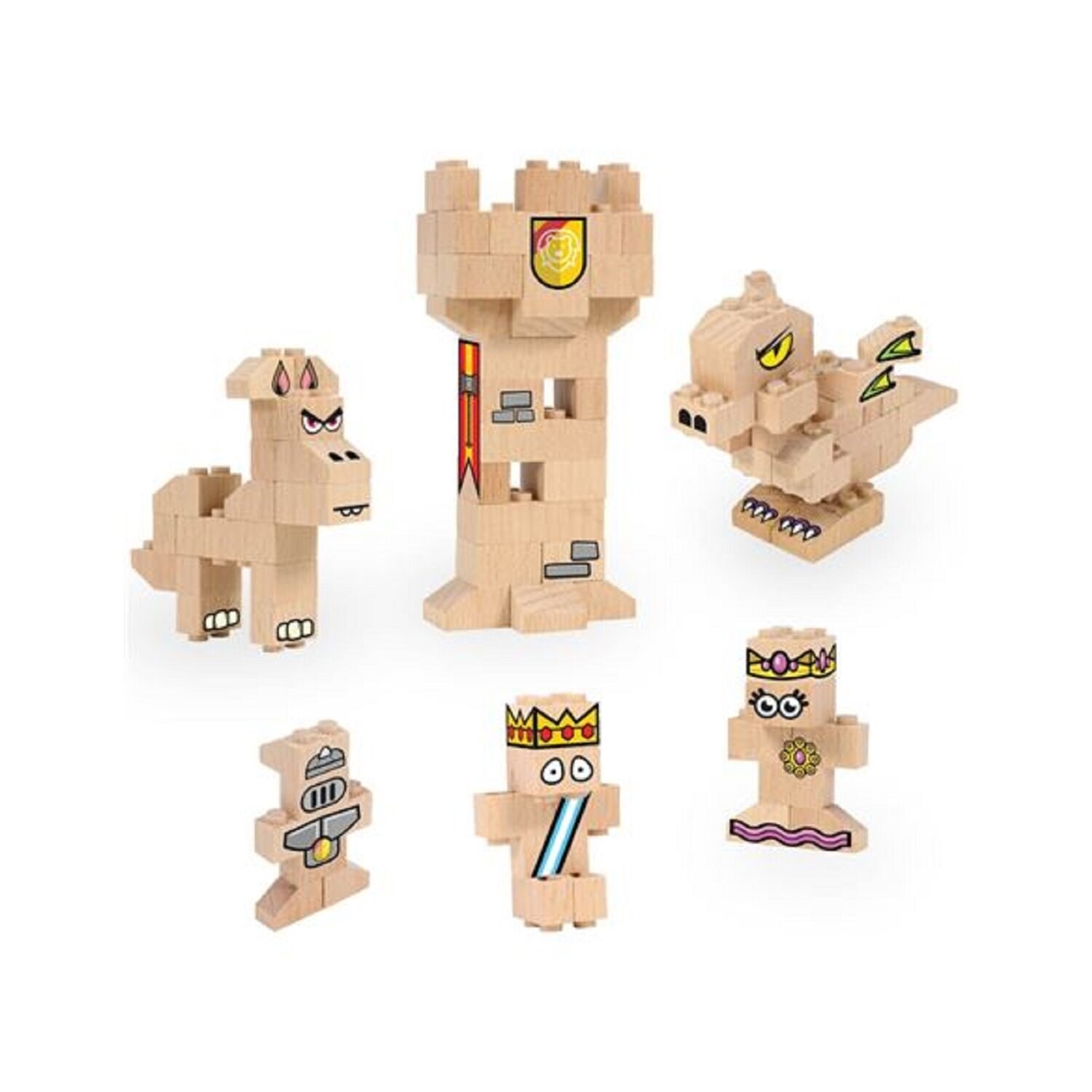 Kingdom Holzbausteine, Klemmbausteine aus zertifiziertem Buchenholz | 03760200288567