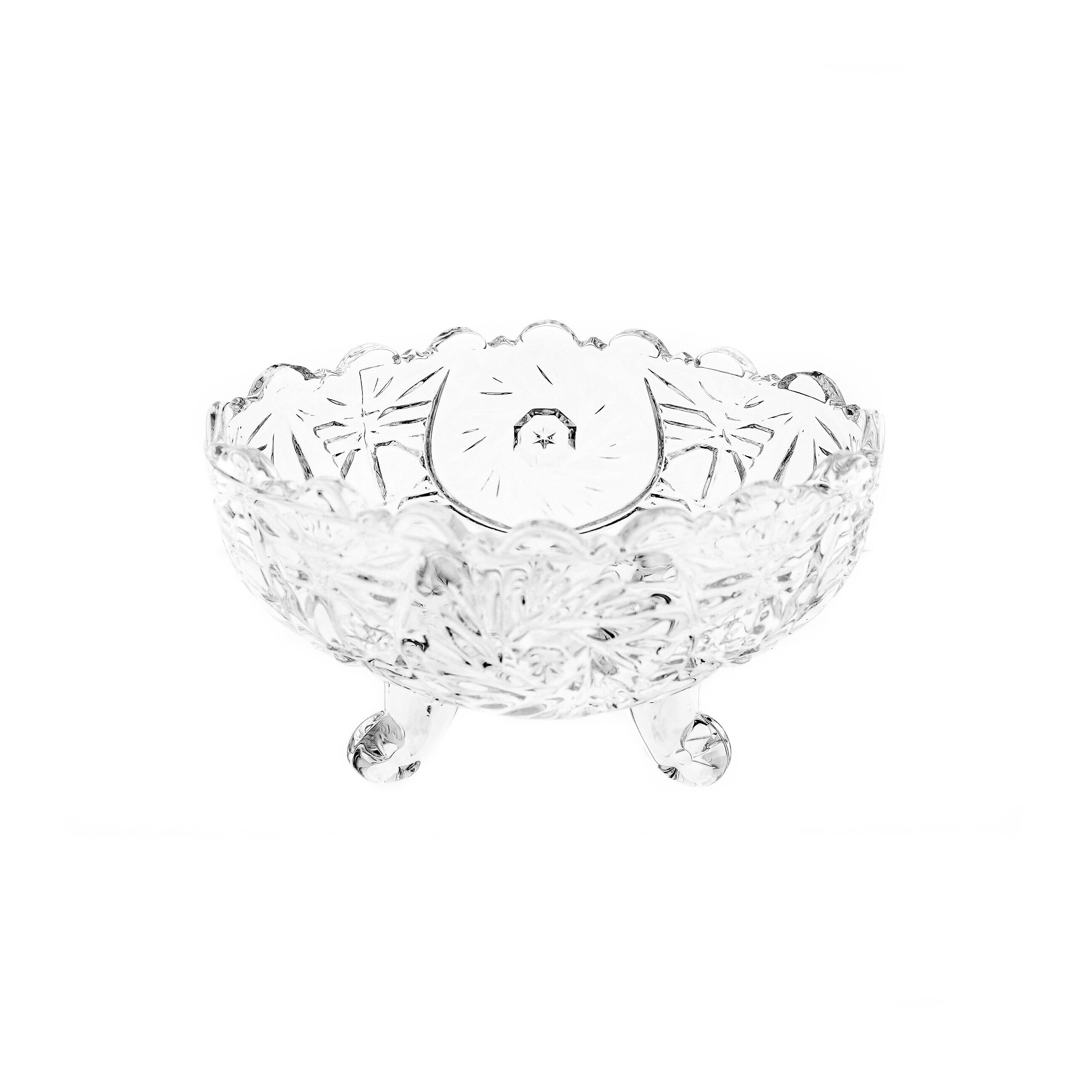 6 Tlg. Set Servierschale aus Glas Oval Glasschalen mit Muster - Bild 1