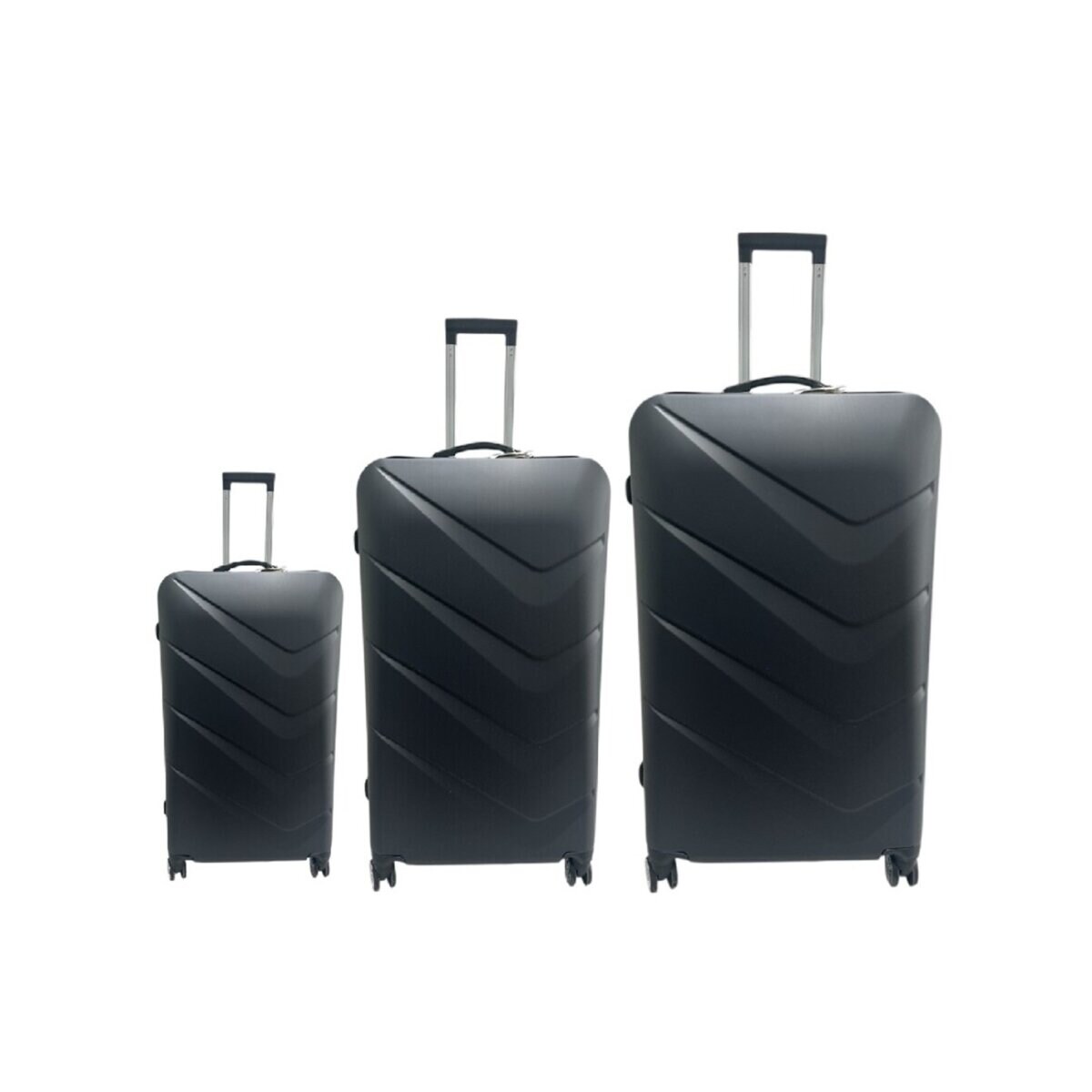 Hoffmanns Waveline Anthrazit 3-teiliges Koffer-Set - ABS-Hartschale mit Zahlenschloss & 360° Rollen