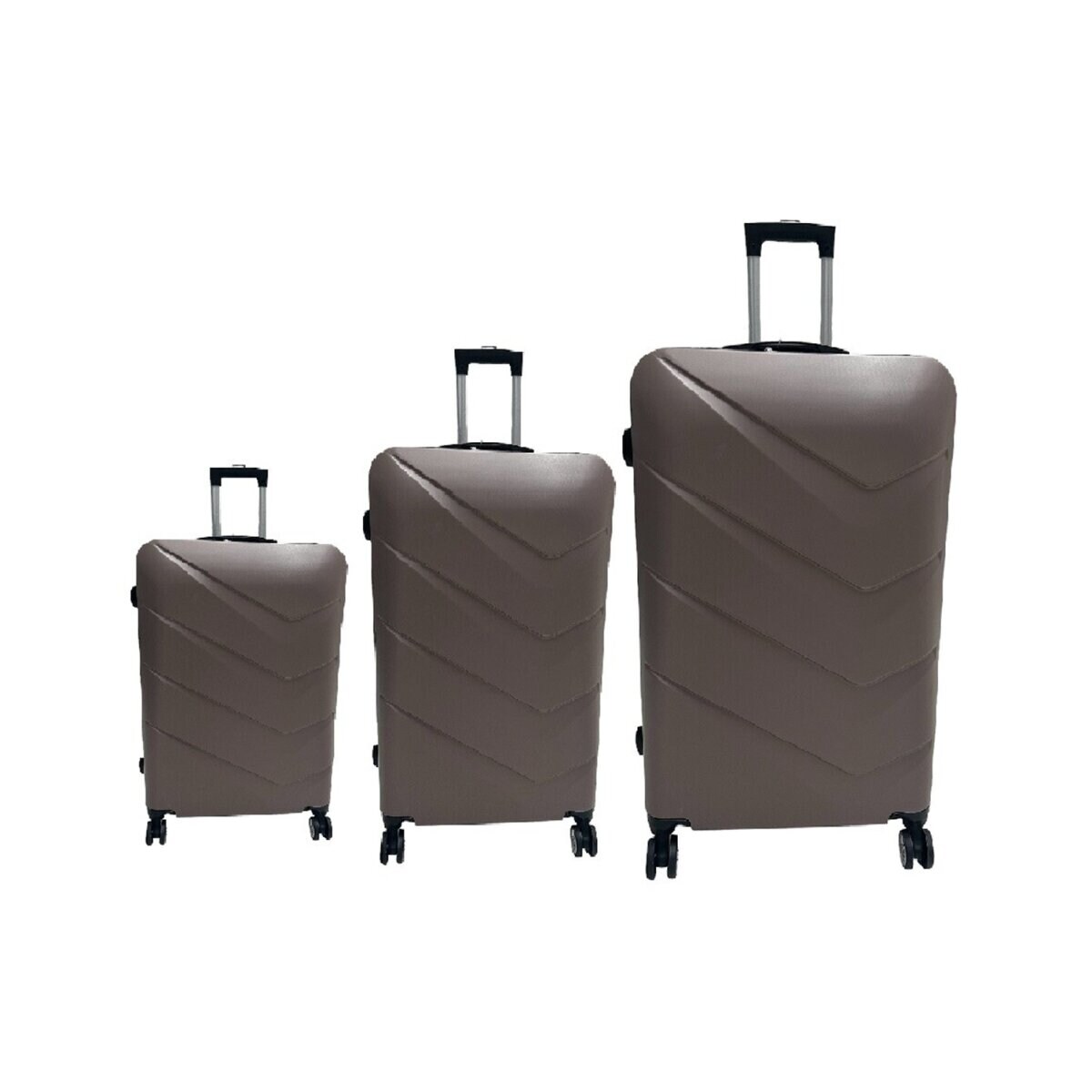 Hoffmanns Waveline Platin 3-teiliges Koffer-Set – ABS-Hartschale mit Zahlenschloss & 360° Rollen | 04047125027204