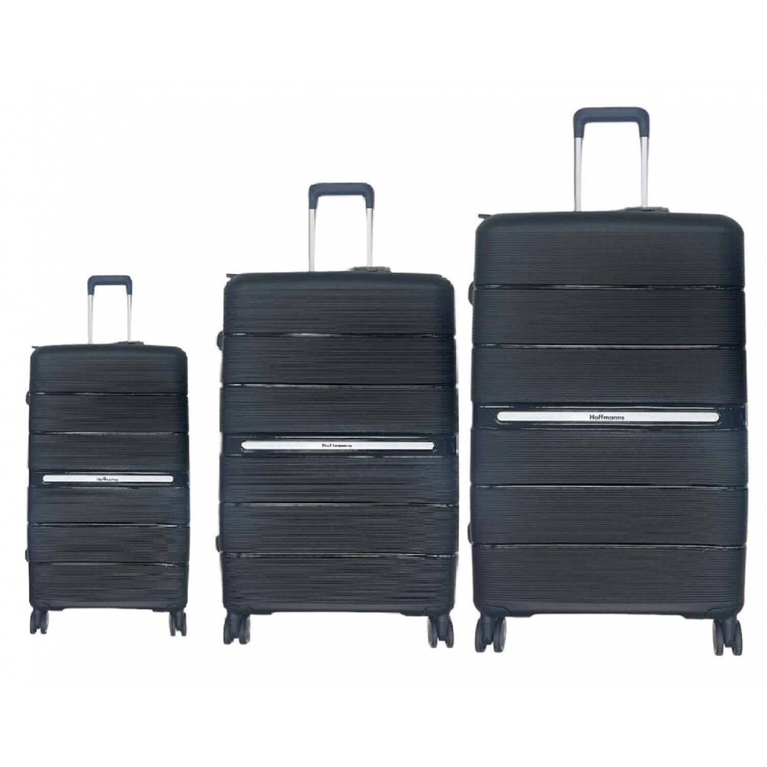 3-teiliges Hartschalenkofferset mit 4 Doppelrädern, 360° Rollensystem