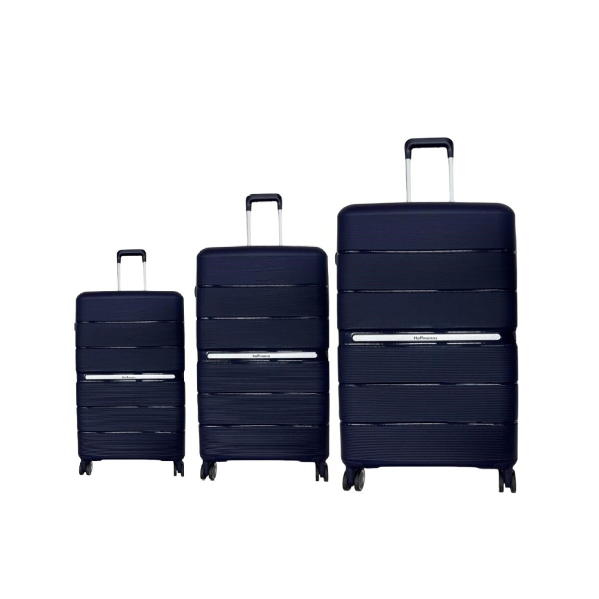 Hoffmanns 3-teiliges Kofferset in Blau - Polypropylen-Hartschale mit 360&deg; Rollen - Bild 1