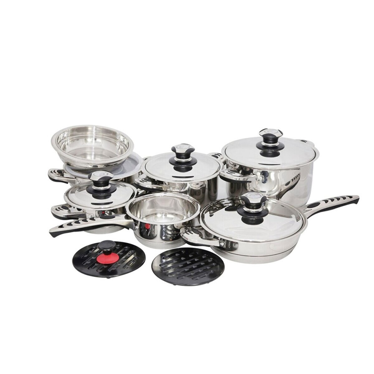 Michelino Kochtopf-Set mit Thermo-Control – 12-teilig, ergonomische Gr | 04009977790200