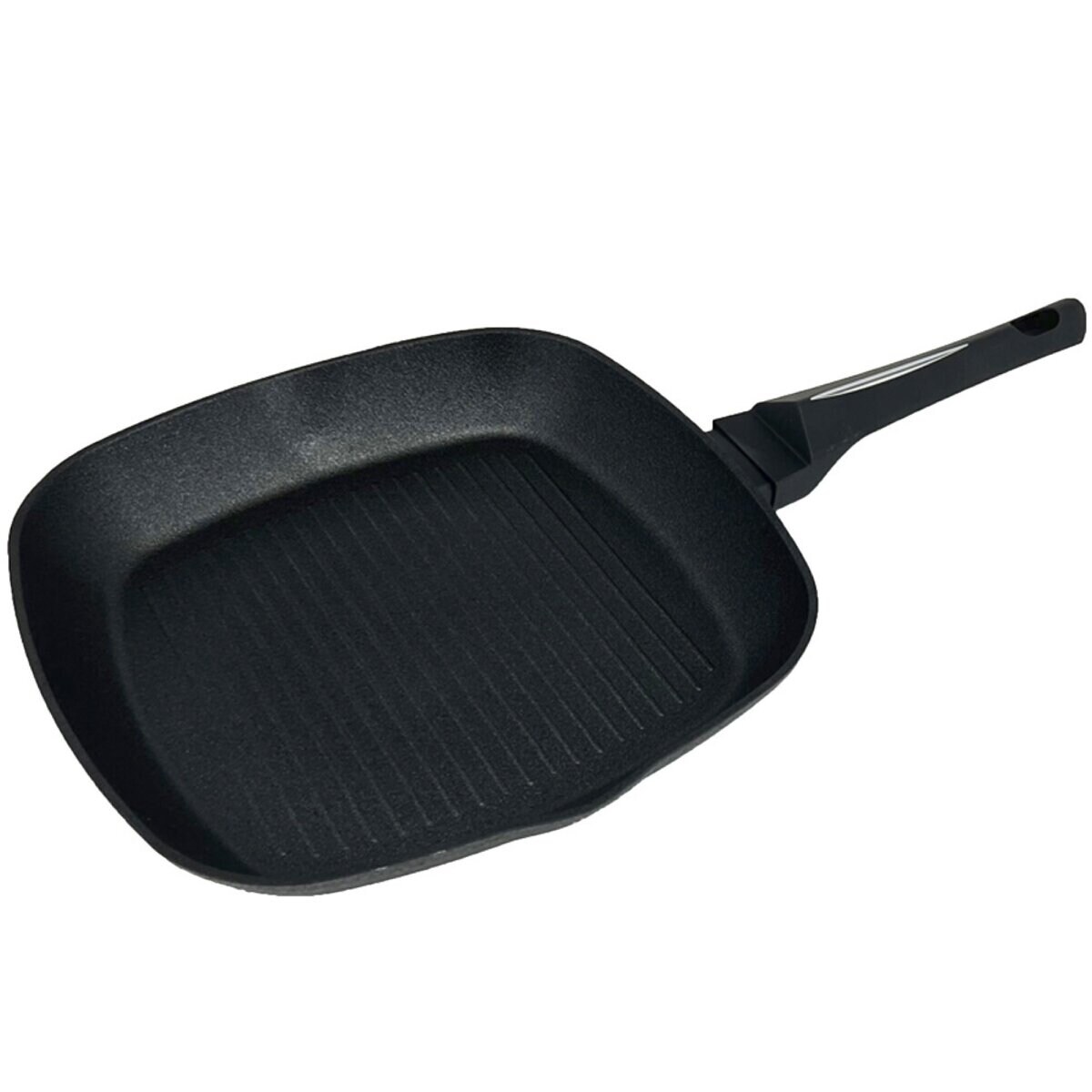 Grillpfanne 28x28 cm ergonomischer Griff Pfanne in Schwarz