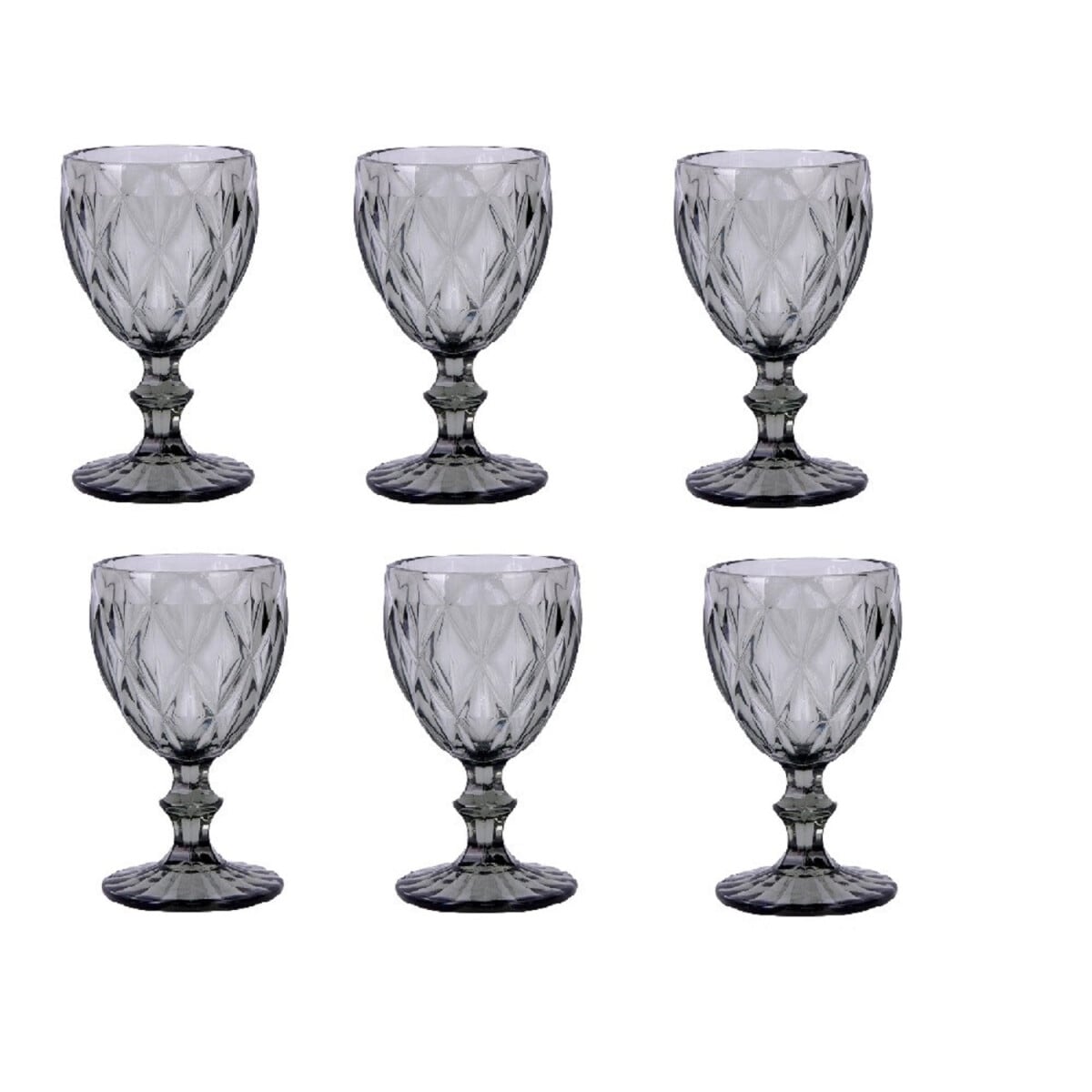 Diamond Weingl&auml;ser &ndash; Perfekte 6er Setweingl&auml;ser mit 250 ml Anthrazit - Bild 1