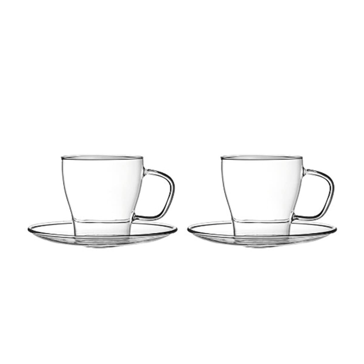 Nisa 4 teiliges  Gl&auml;ser-Set mit Unterteller & Henkel, 200 ml, aus hochwertigem Borosilikatglas - Bild 1
