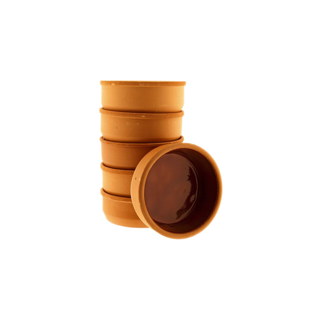 Tonschalen f&uuml;r Tapas, G&uuml;vec oder Gratin - 6er Set, &oslash;12 x 4 cm Blau - Bild 1