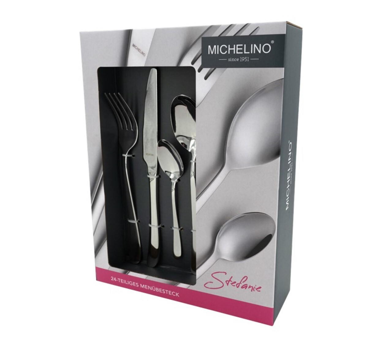 MICHELINO Besteckset 24 teilig f&uuml;r 6 Personen Edelstahl - Bild 1
