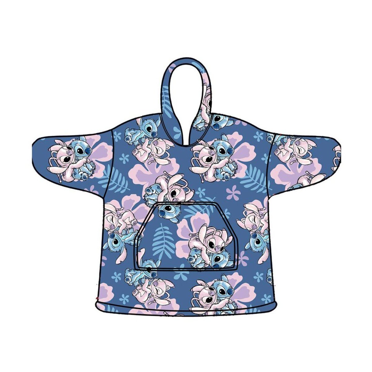 Lilo & Stitch Kapuzendecke Engel Kuschelige Hoodie Decke mit Kapuze - Bild 1