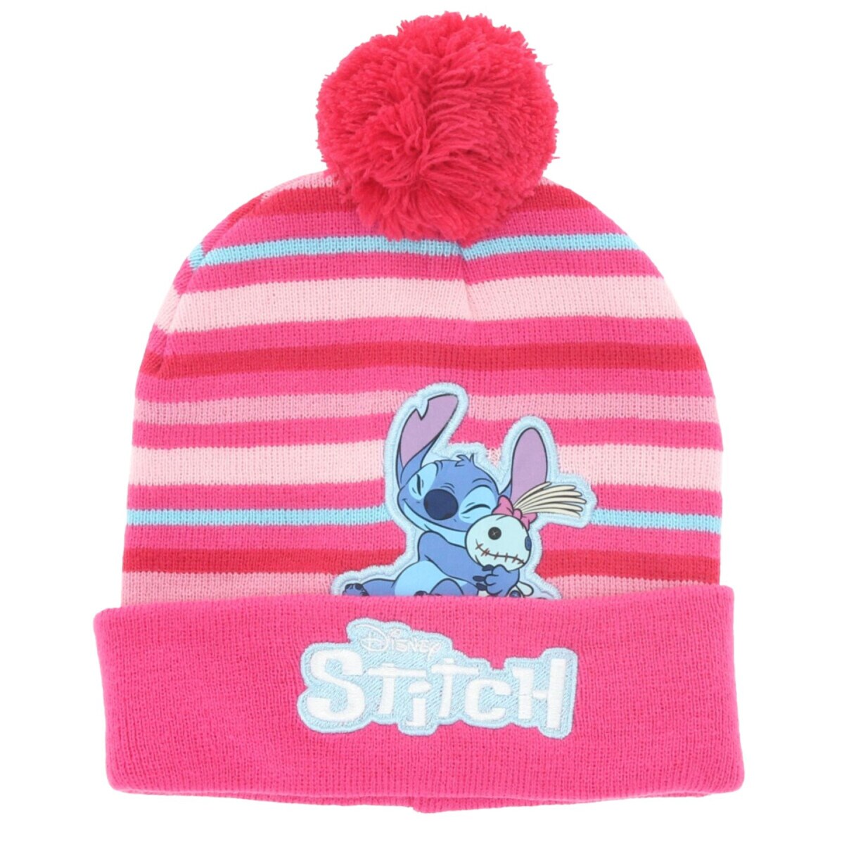 Lilo & Stitch Bommel-M&uuml;tze &ndash; Warme Winterm&uuml;tze f&uuml;r Kinder Onesize - Bild 1