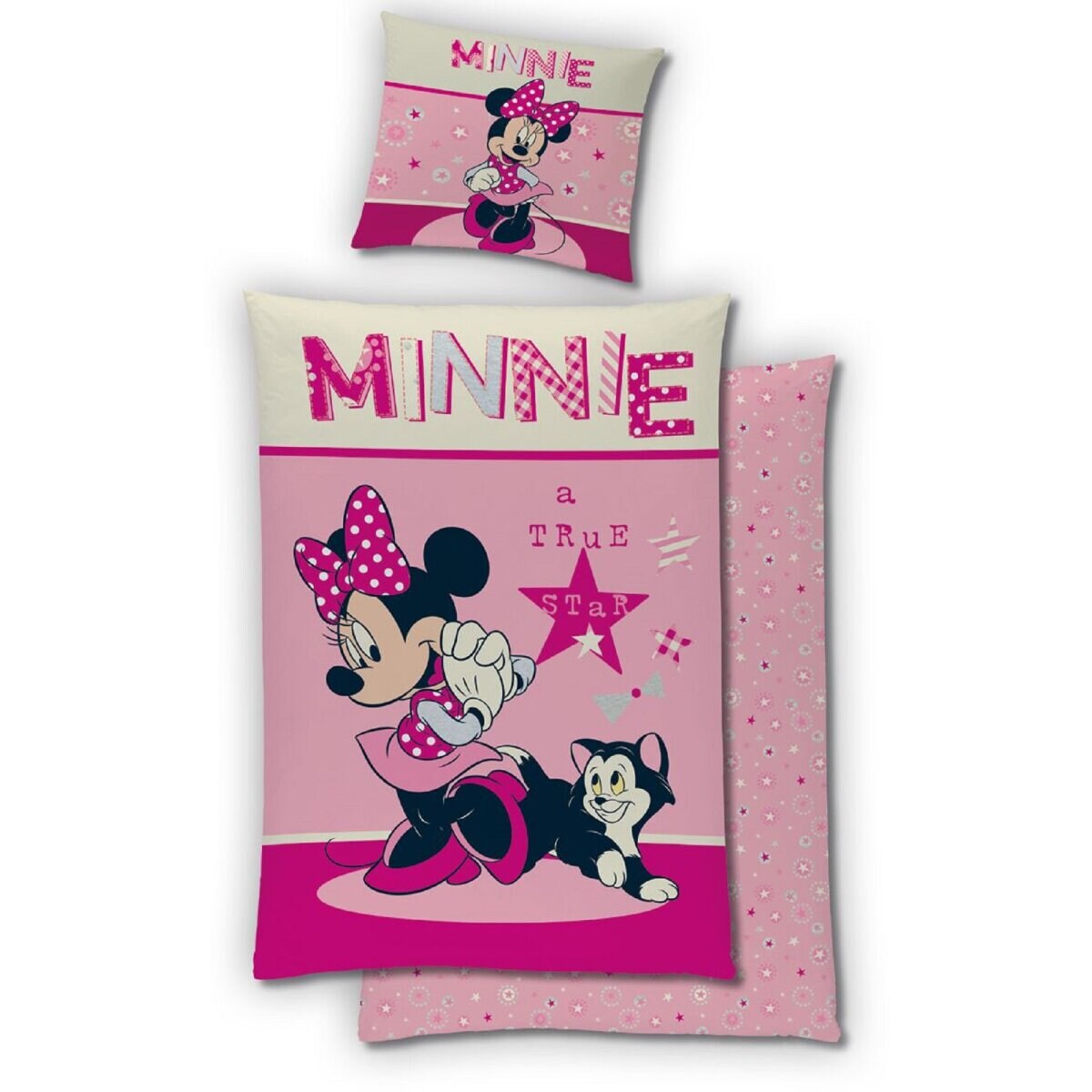 Disney Minnie Maus Bettwäsche Set – Kuscheliger 140cm x 200cm Bettbezug und 65cm x 65cm Kissenbezug für Kinder