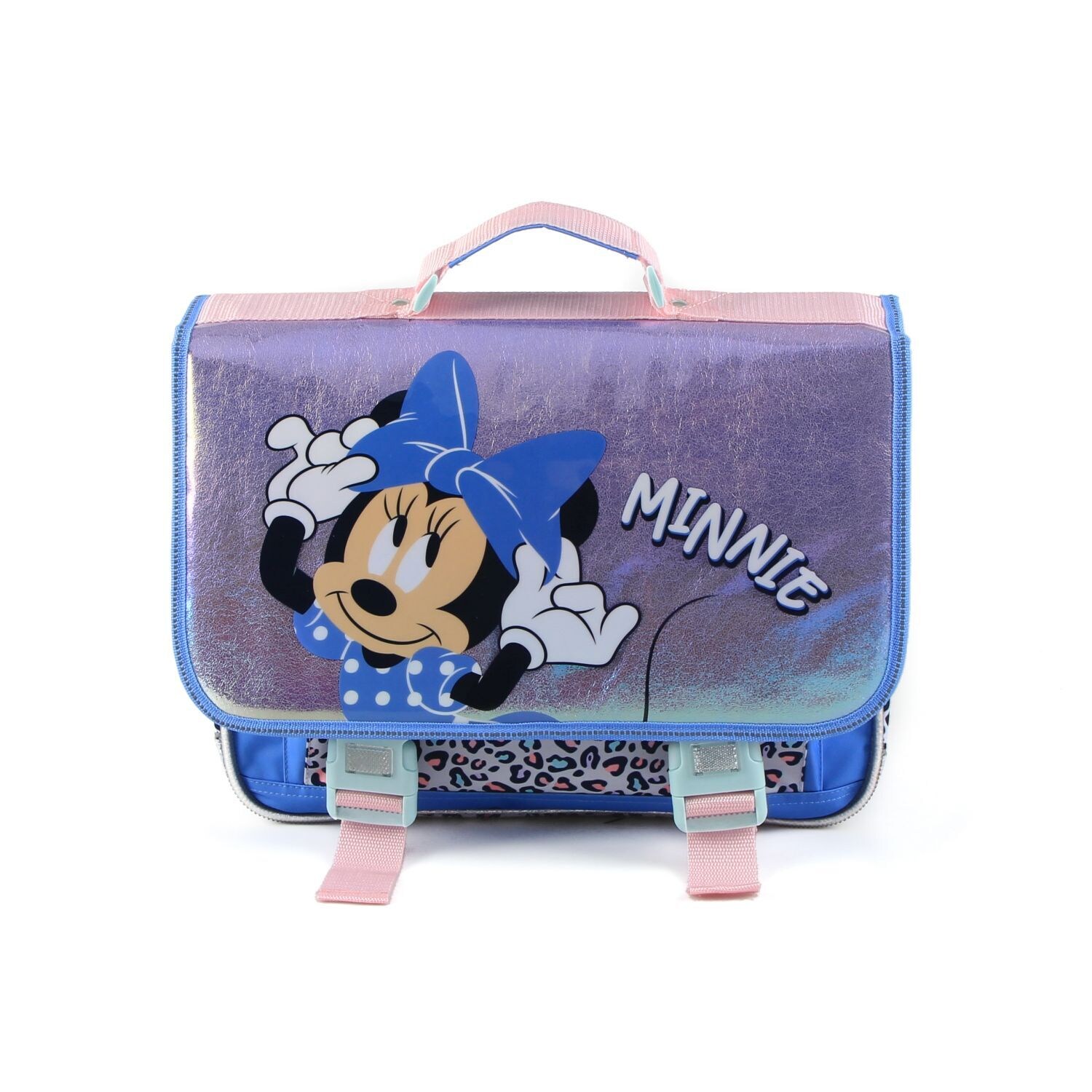 Minnie Maus Leopard Schulrucksack Blaue Schleife 41cm | 05411217896822