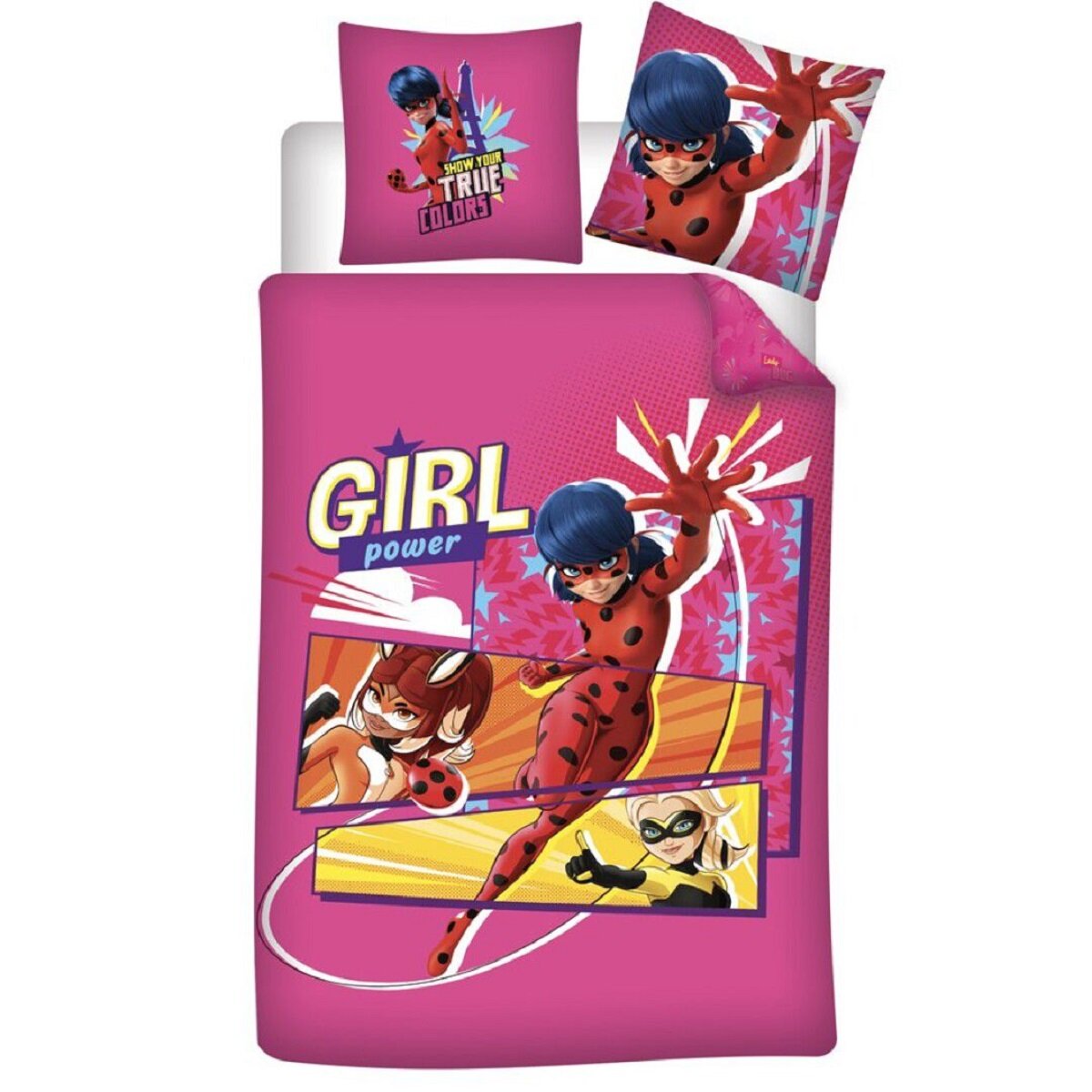 Miraculous Ladybug Kinderbettw&auml;sche Set &ndash; Baumwolle Bettbezug 140x200 cm & Kissenbezug 65x65 cm - Bild 1