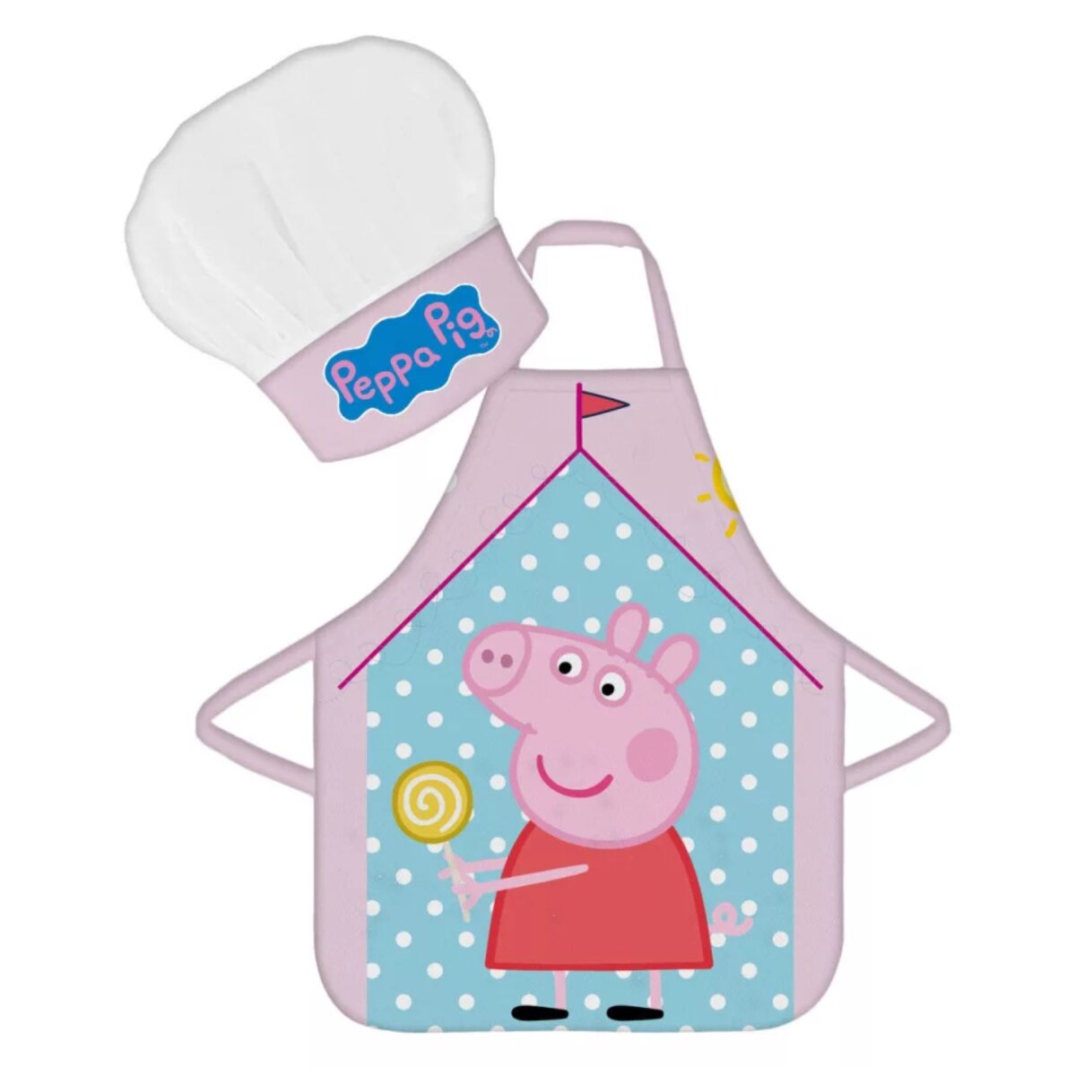 Peppa Pig K&uuml;chenset &ndash; Sch&uuml;rze und M&uuml;tze f&uuml;r kleine K&ouml;che - Bild 1