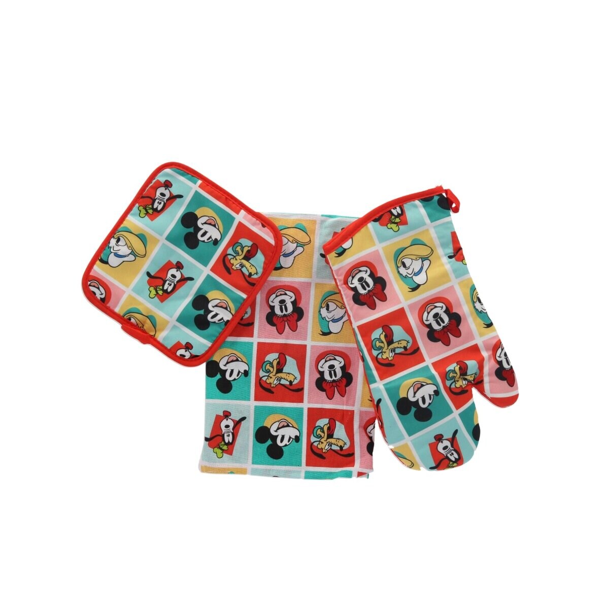 Küchenset – Topflappen, Ofenhandschuh und Schürze für