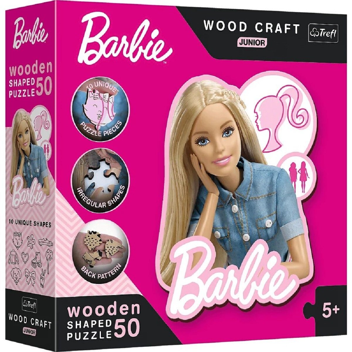 Barbie Puzzle aus Holz 50 Teile f&uuml;r kreative Puzzler ab 5 Jahren - Bild 1