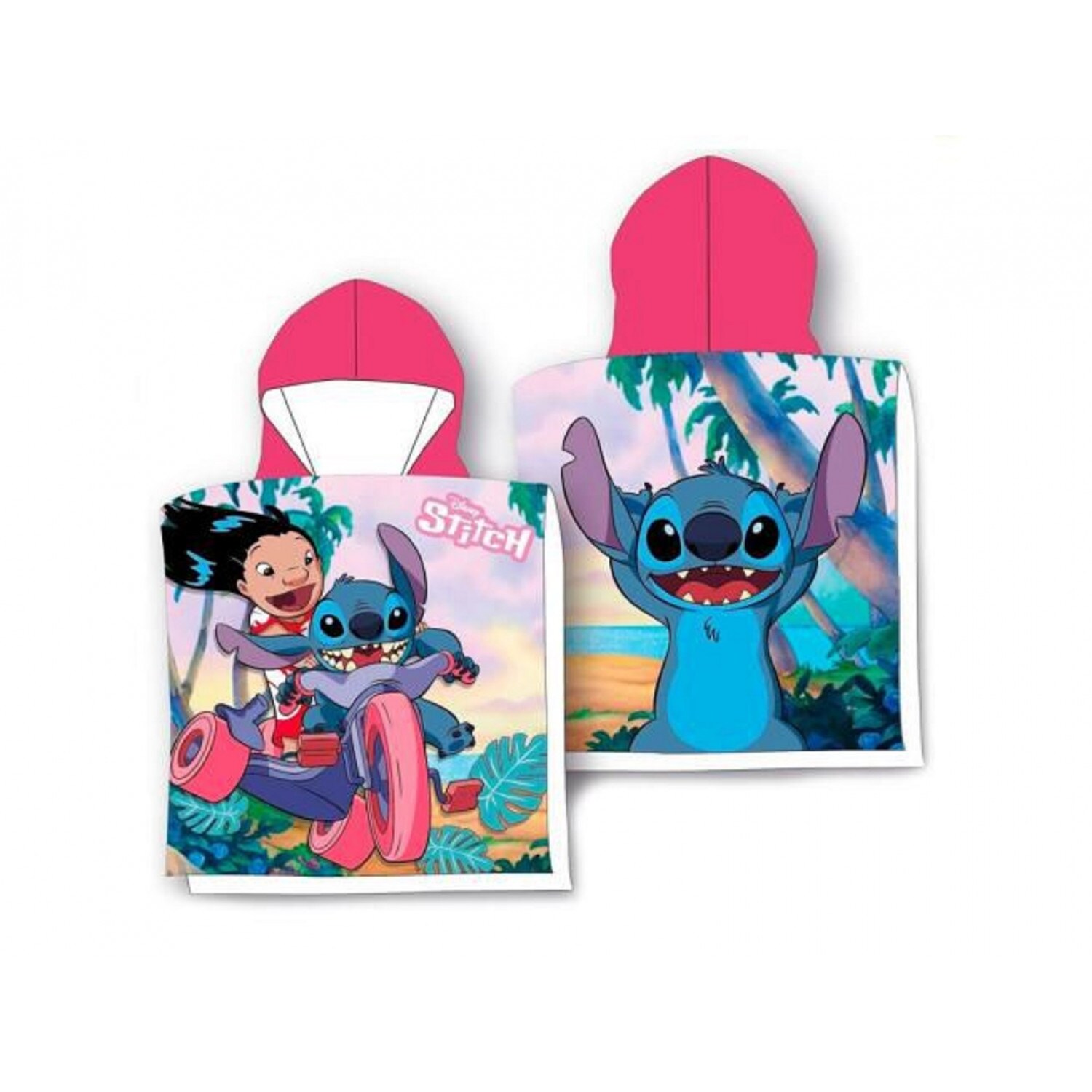 Lilo & Stitch Weicher Kapuzenponcho für Kinder Perfekt für Zuhause | 08435631344858