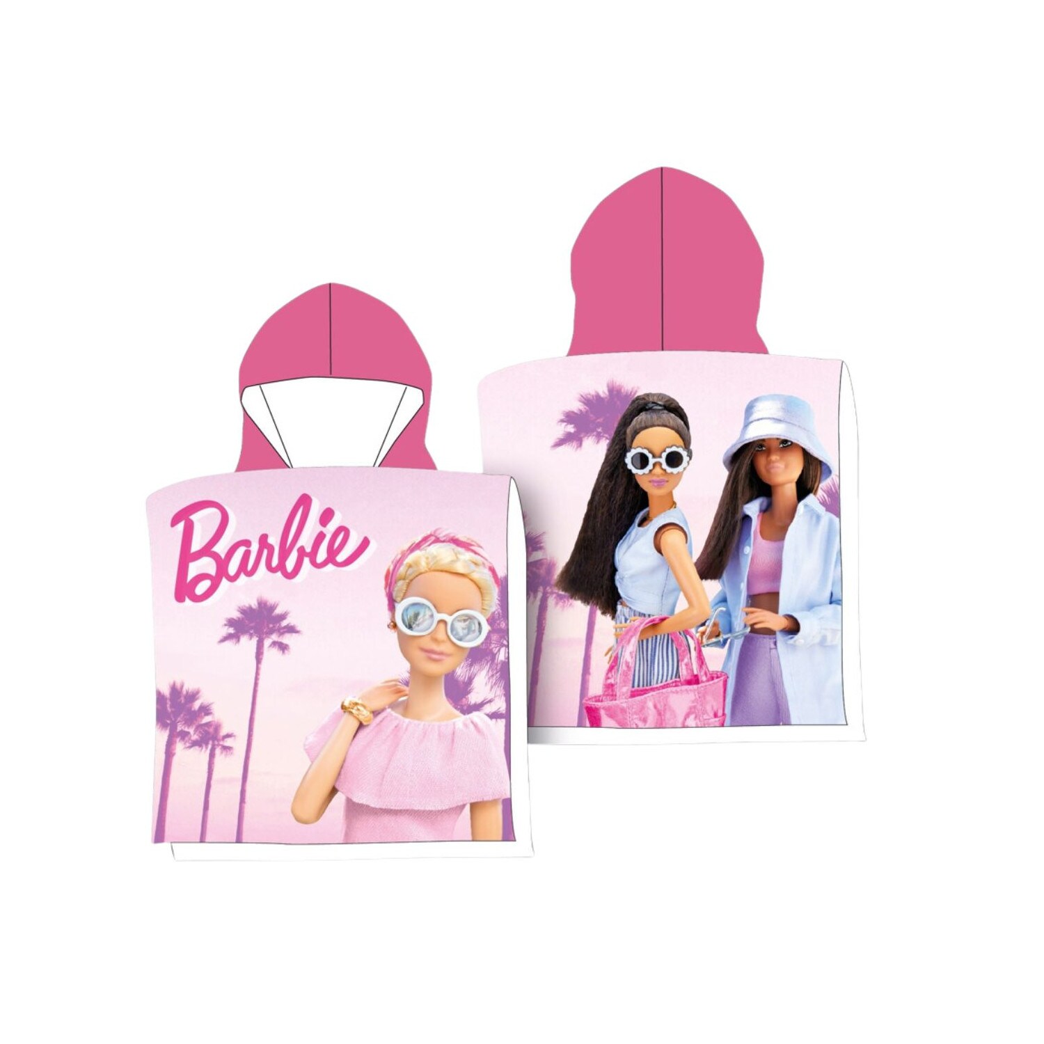 Barbie Poncho Baumwolle Weicher Kapuzenponcho f&uuml;r Kinder - Bild 1
