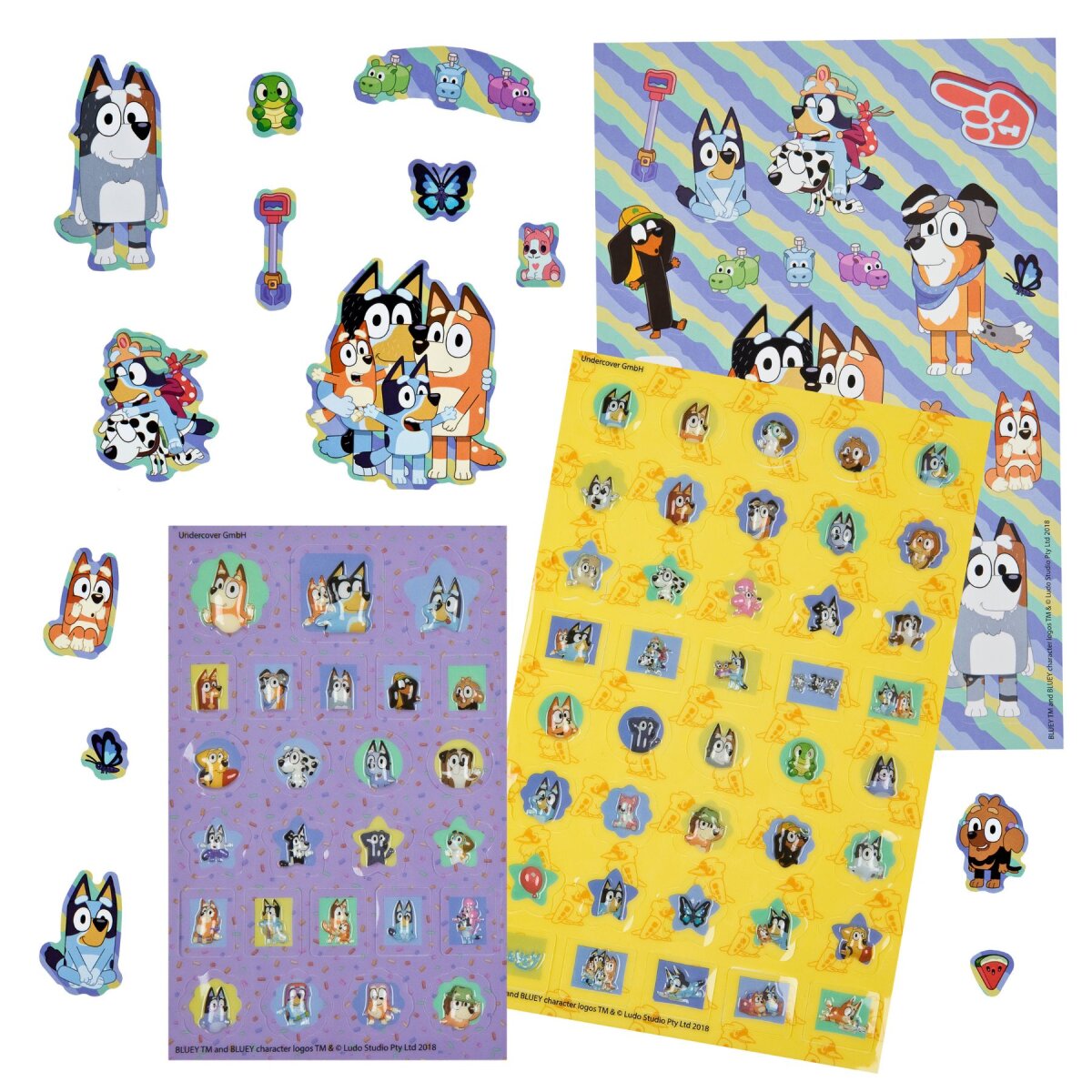 Bluey Aufkleber Set 500 St&uuml;ck mehrfarbig Sticker Set f&uuml;r Kinder Schule - Bild 1