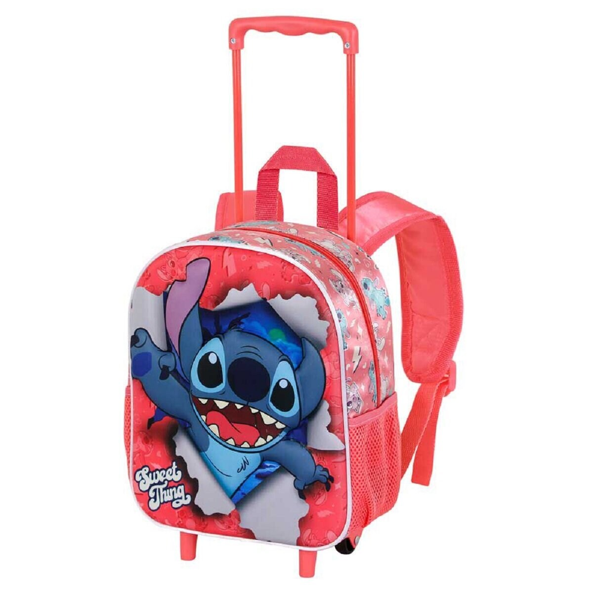 Lilo und Stitch Thing-Kleiner 3D Rucksack Rädern, Rosa | 08445118065541