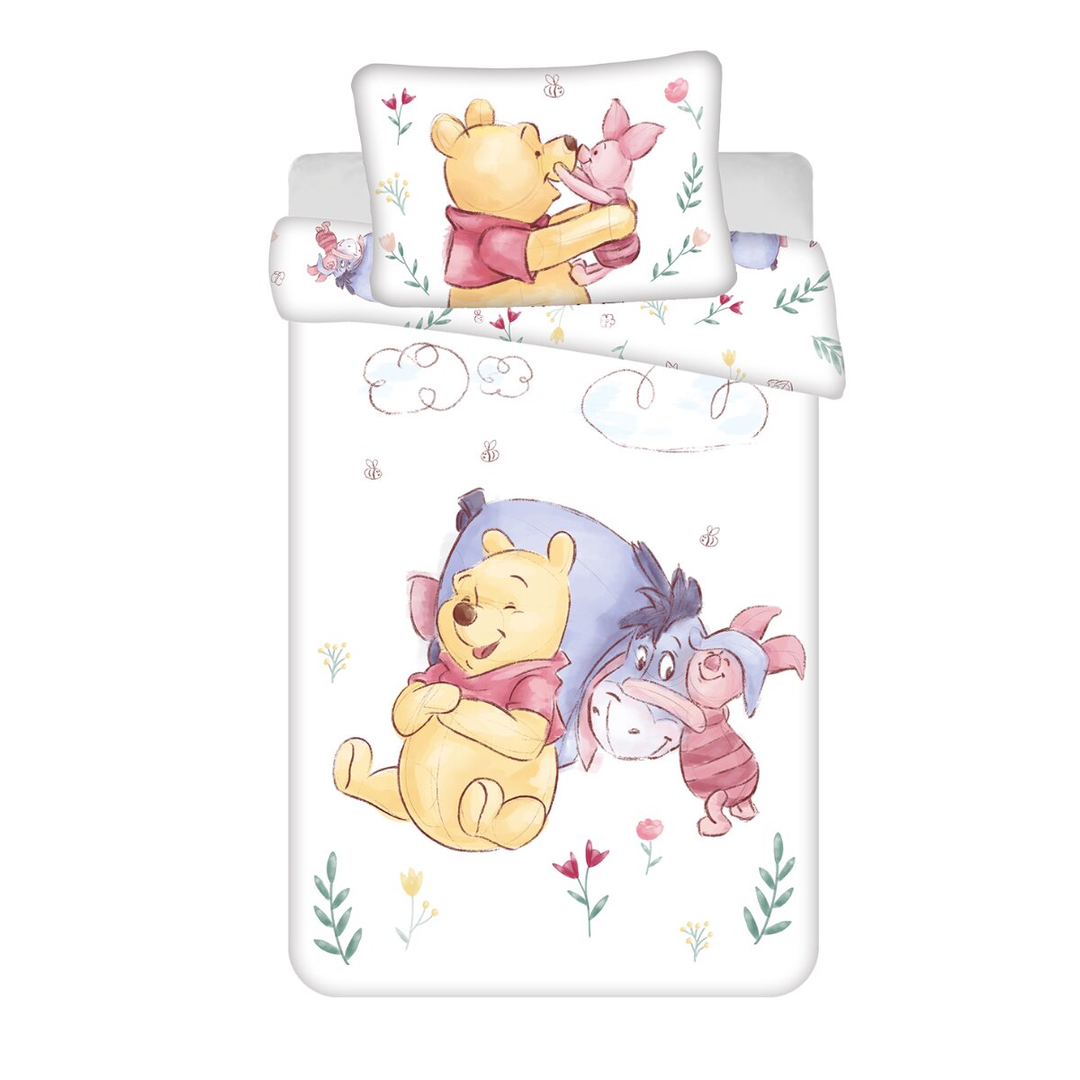 Disney Winnie The Pooh Baby Bettw&auml;sche Set 100 x 135 cm Baumwolle mit - Bild 1