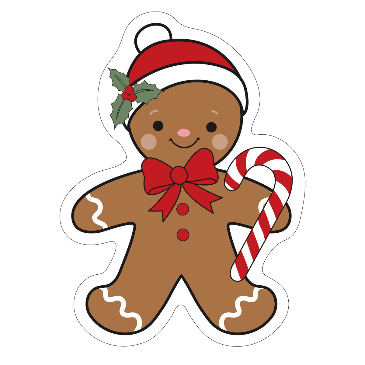 Gingerbread Man Dekokissen 40 cm Lebkuchenmann Formkissen aus - Bild 1