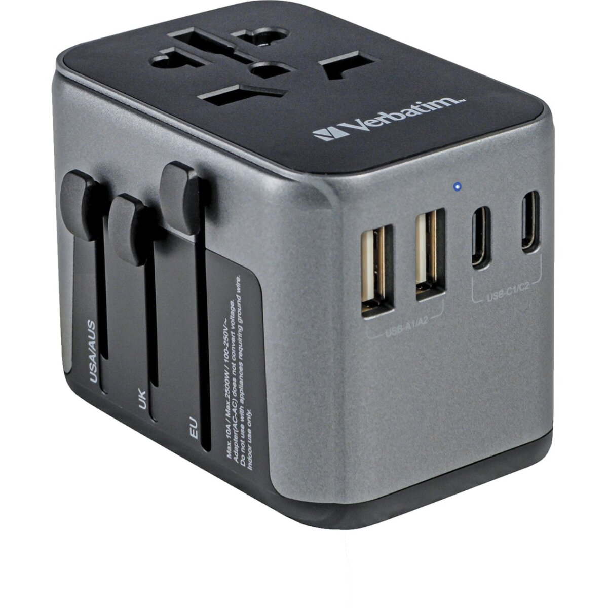 Verbatim Universal-Reiseadapter &ndash; Weltweit nutzbarUSB-C - Bild 1