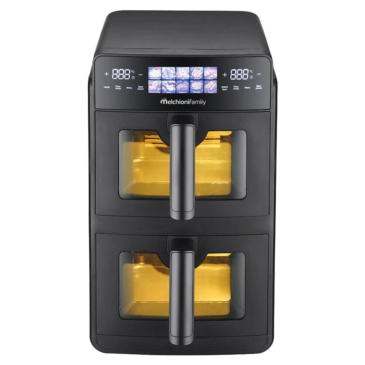Melchioni Heißluftfritteuse  Doppelkorb 2600W Dual Zone Display