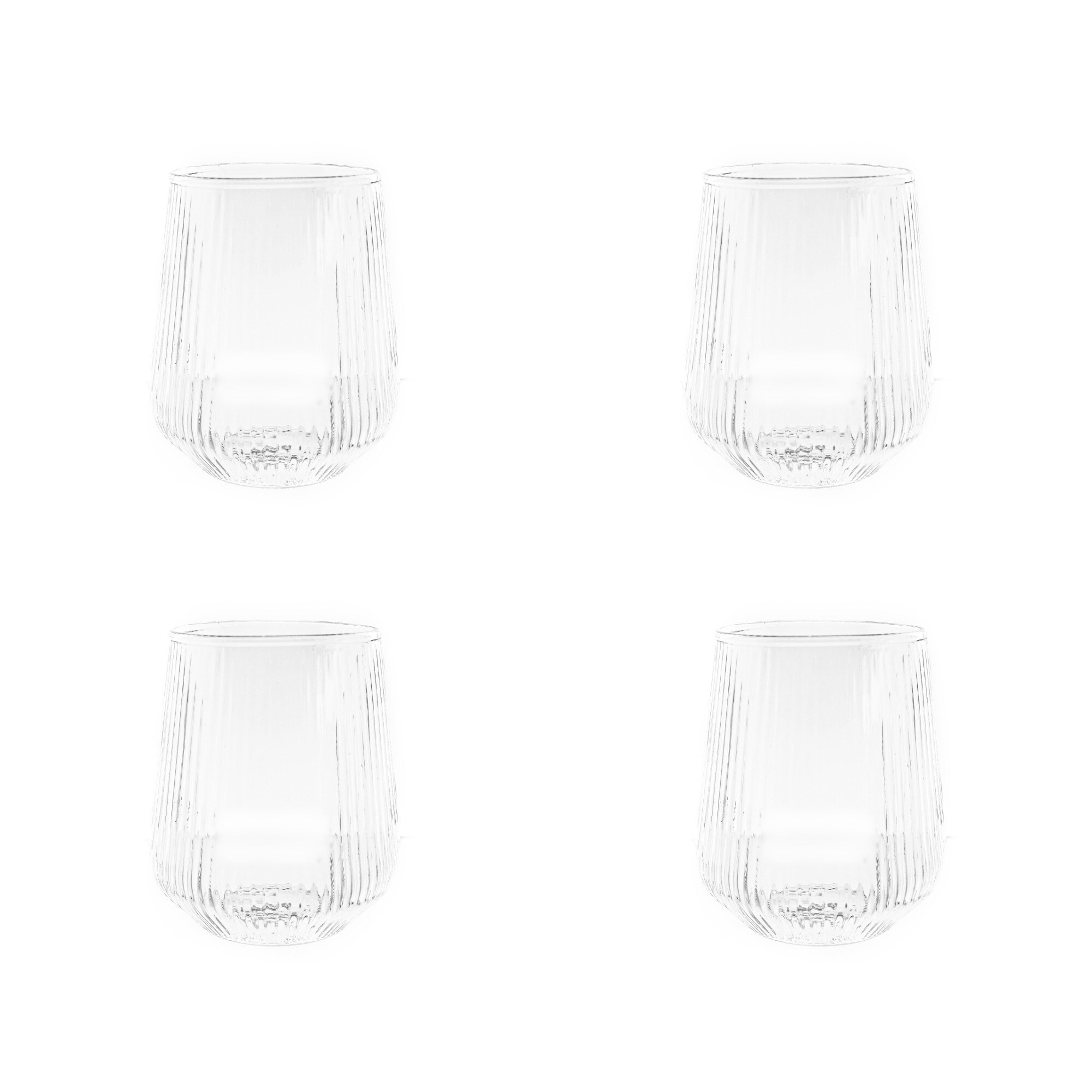 Gl&auml;ser Trinkgl&auml;ser Set geriffeltt 430ml - Bild 1