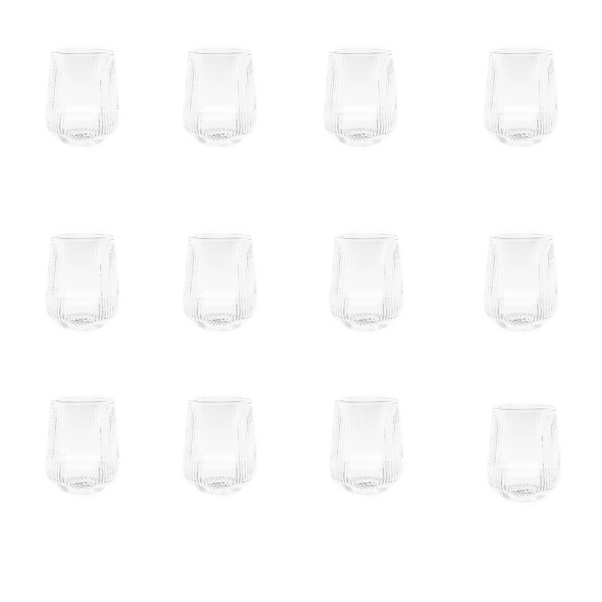Gl&auml;ser Trinkgl&auml;ser Set geriffeltt 430ml - Bild 1