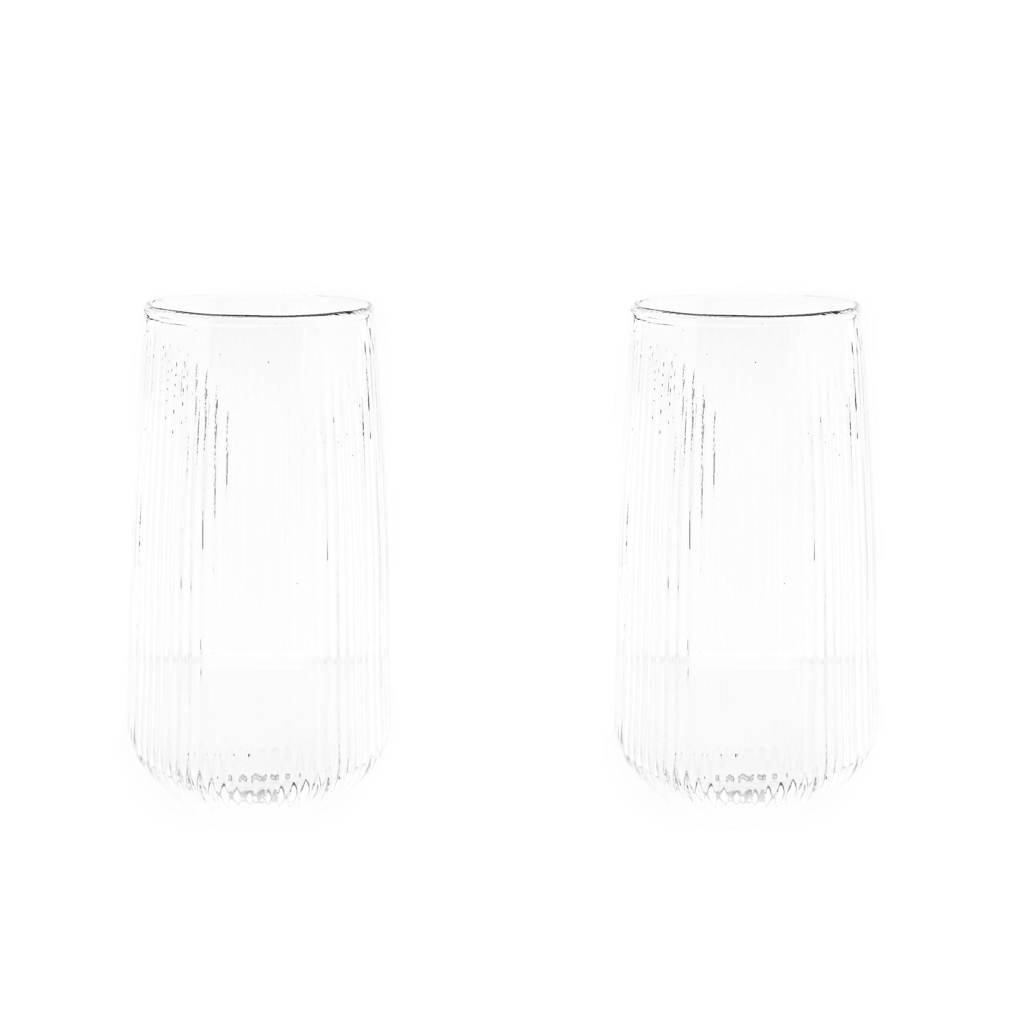Glas Set Stripe Riffel Longdrink-Glas - Bild 1