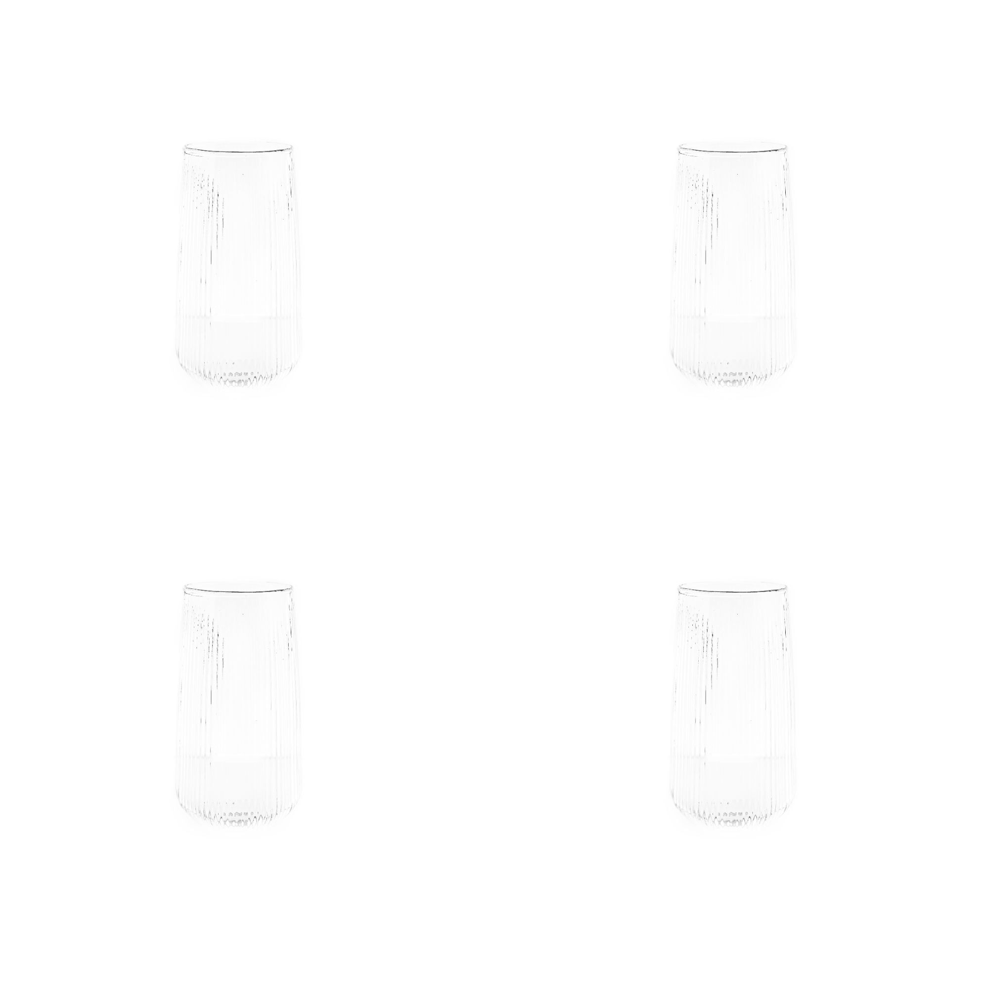Glas Set Stripe Riffel Longdrink-Glas - Bild 1