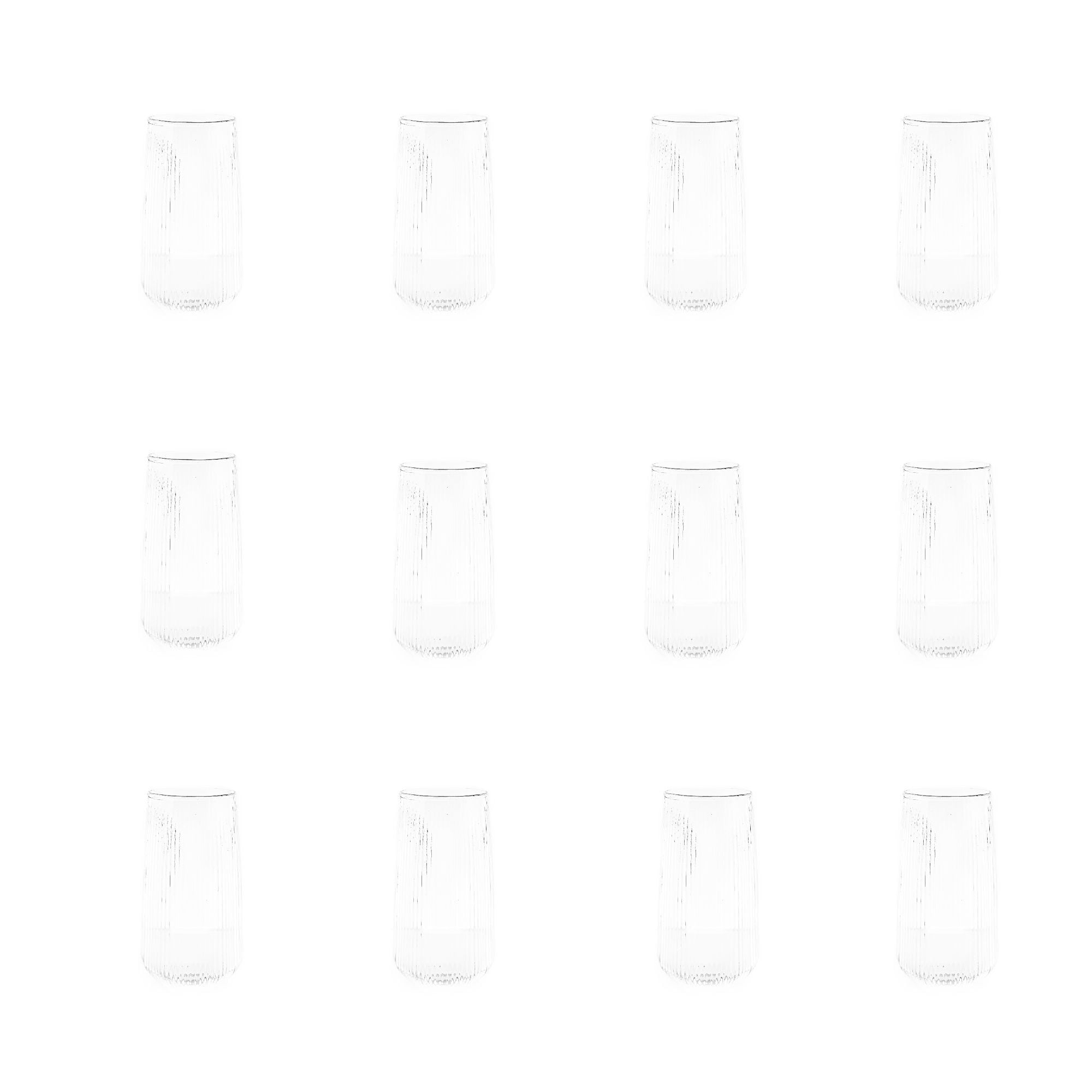 Glas Set Stripe Riffel Longdrink-Glas - Bild 1