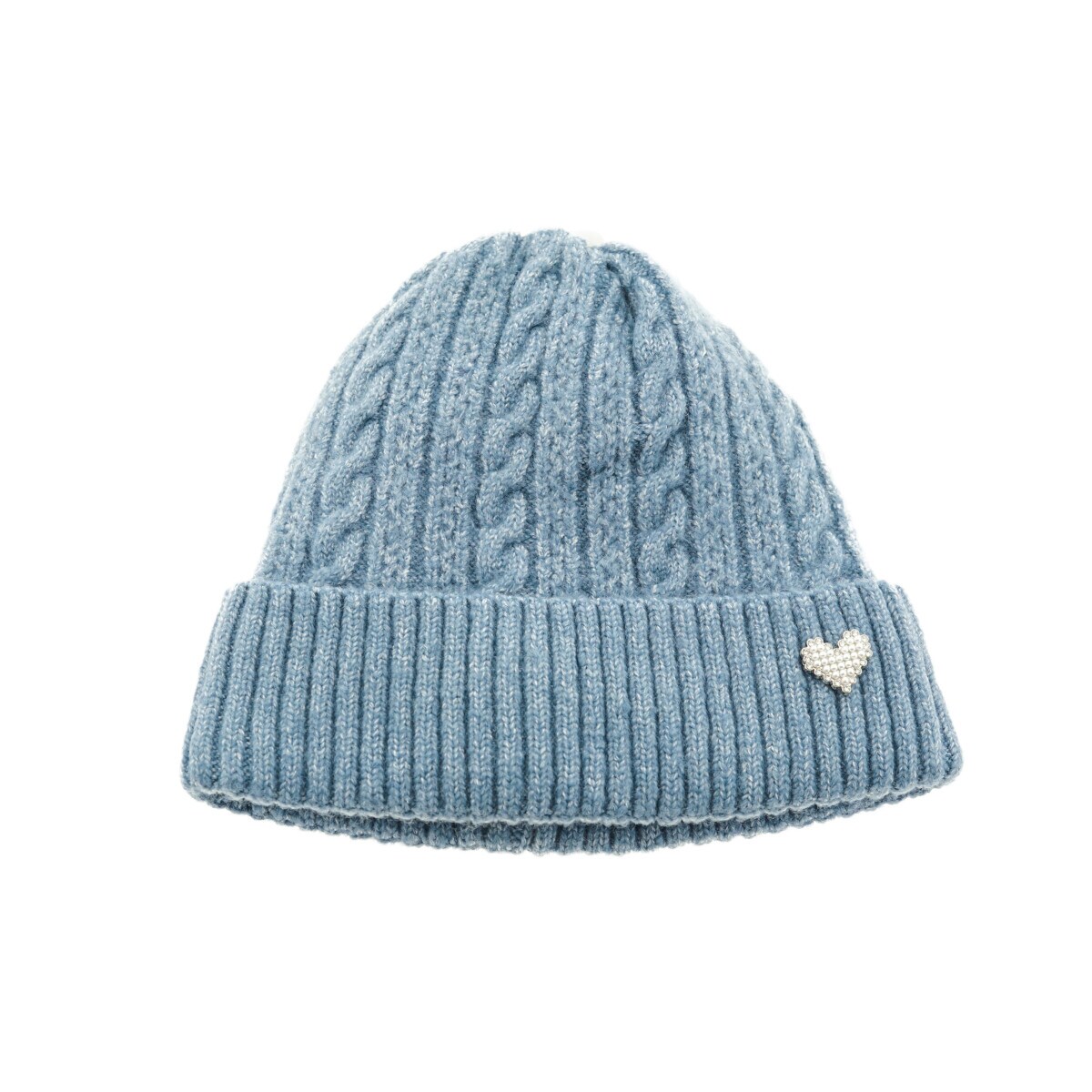 Strickmütze mit Herzmotiv für Damen und Mädchen mit Flechtmuster | 04255763720634