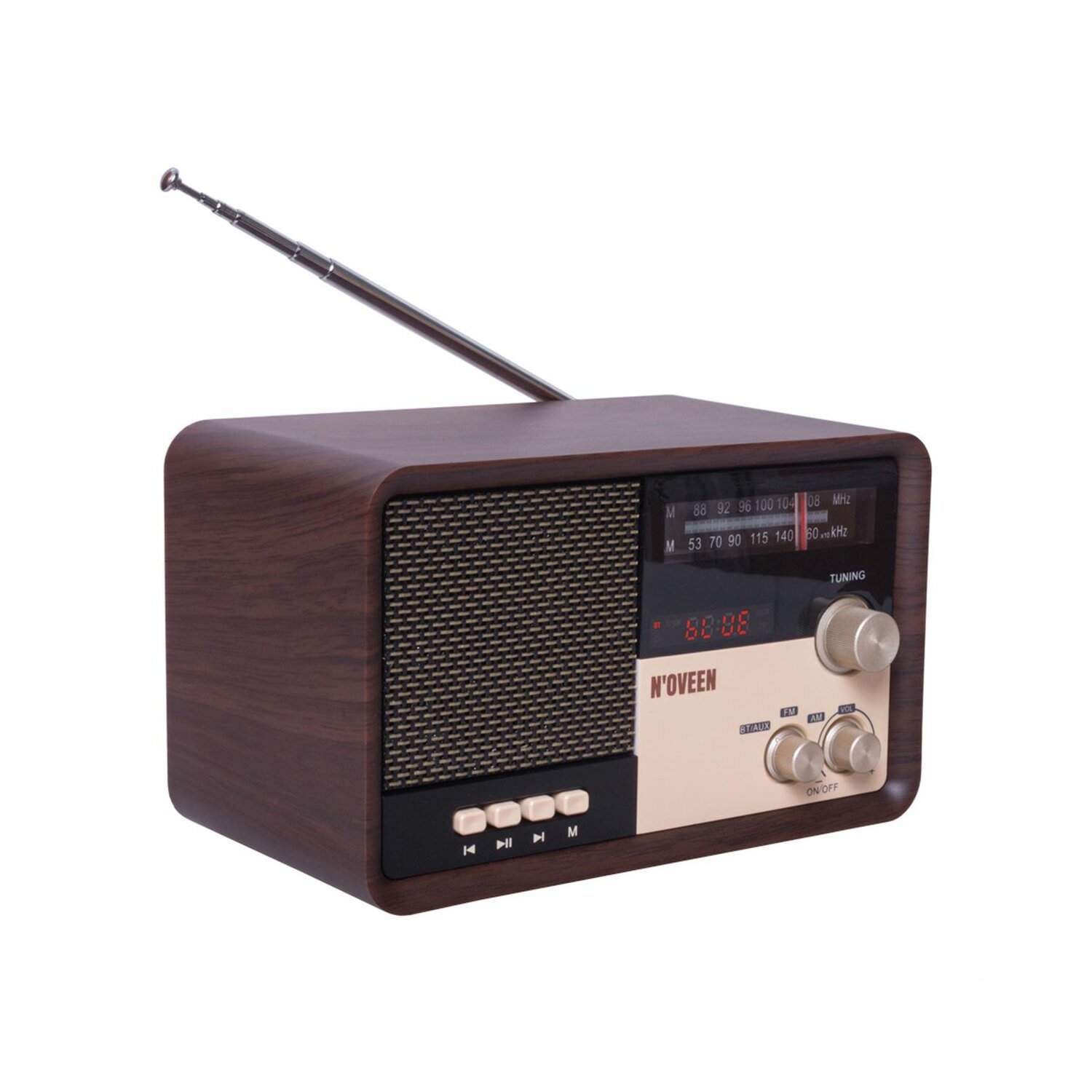 Noveen Tragbares Radio mit Bluetooth Braun - Bild 1