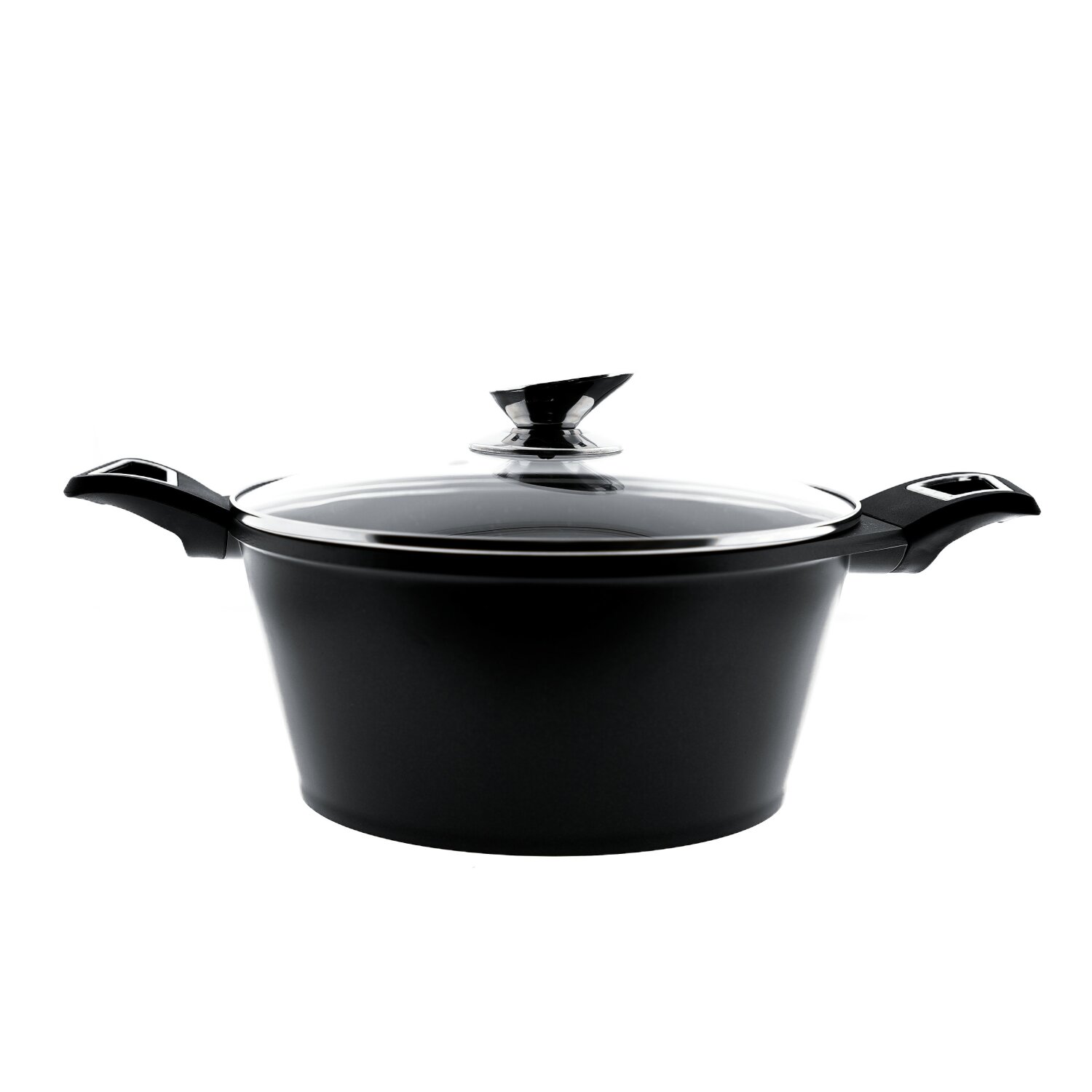 Kochtopf Kasserolle 28cm Kochgeschirr mit Antihaftbeschichtung Induktion schwarz - Bild 1